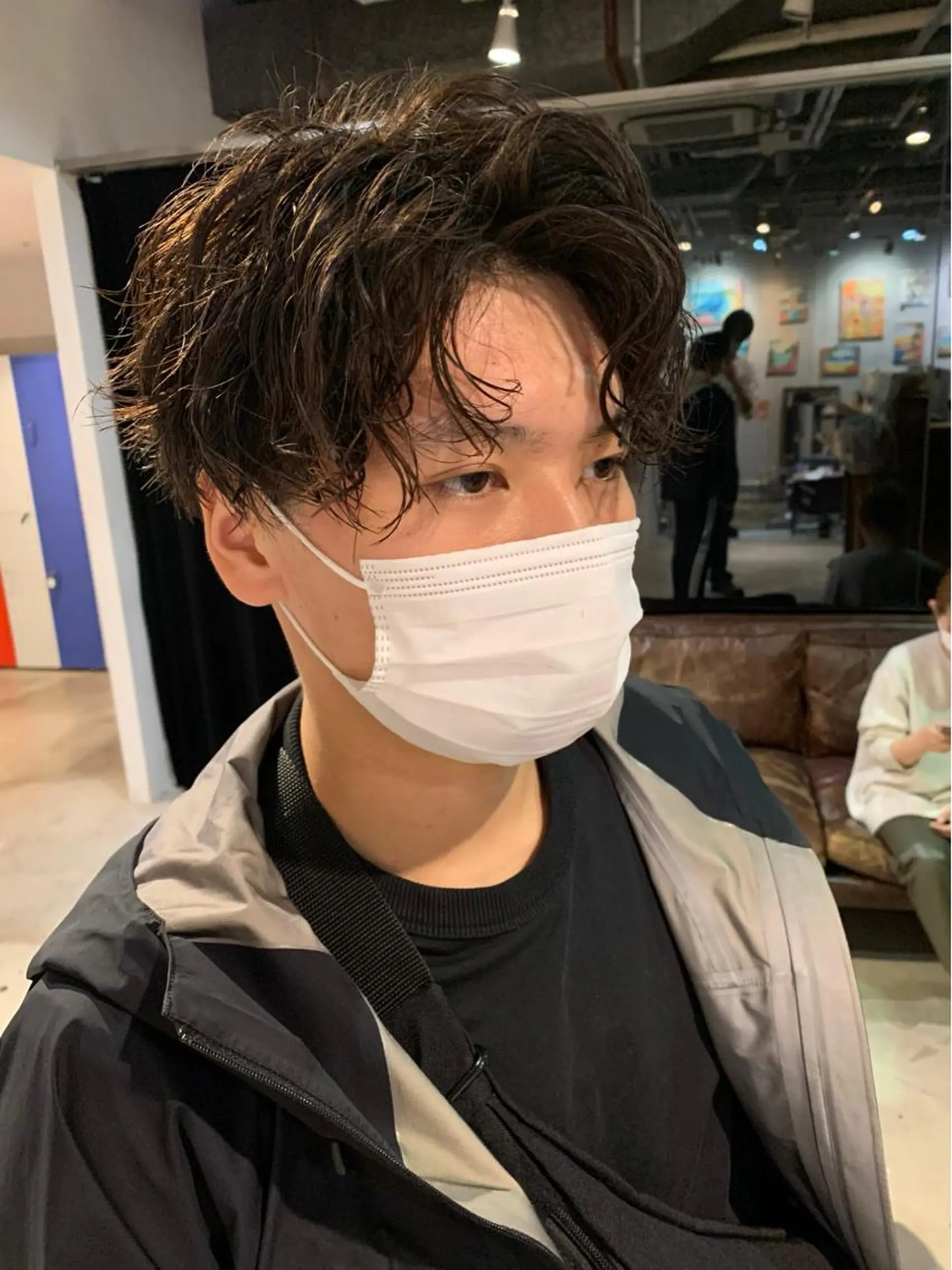 ショート カラー パーマ ヘアアレンジ メンズ キッズ メンズパーマ メンズカット　文山 翔世のヘアスタイル
