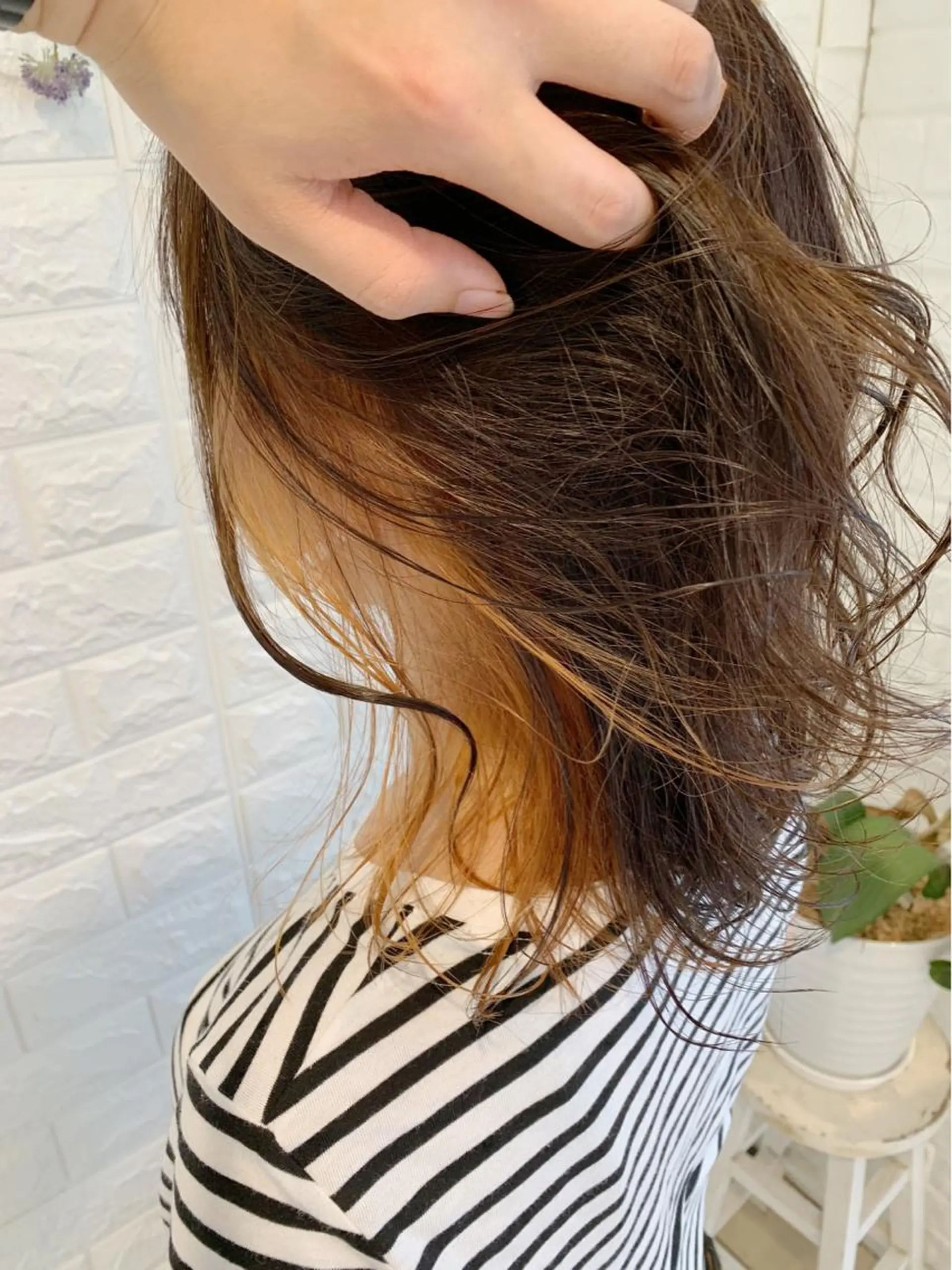 ロング カラー ブリーチ ブロンド インナーカラー ヘアカラー ハイトーン/ブリーチ 山崎 悠次のヘアスタイル