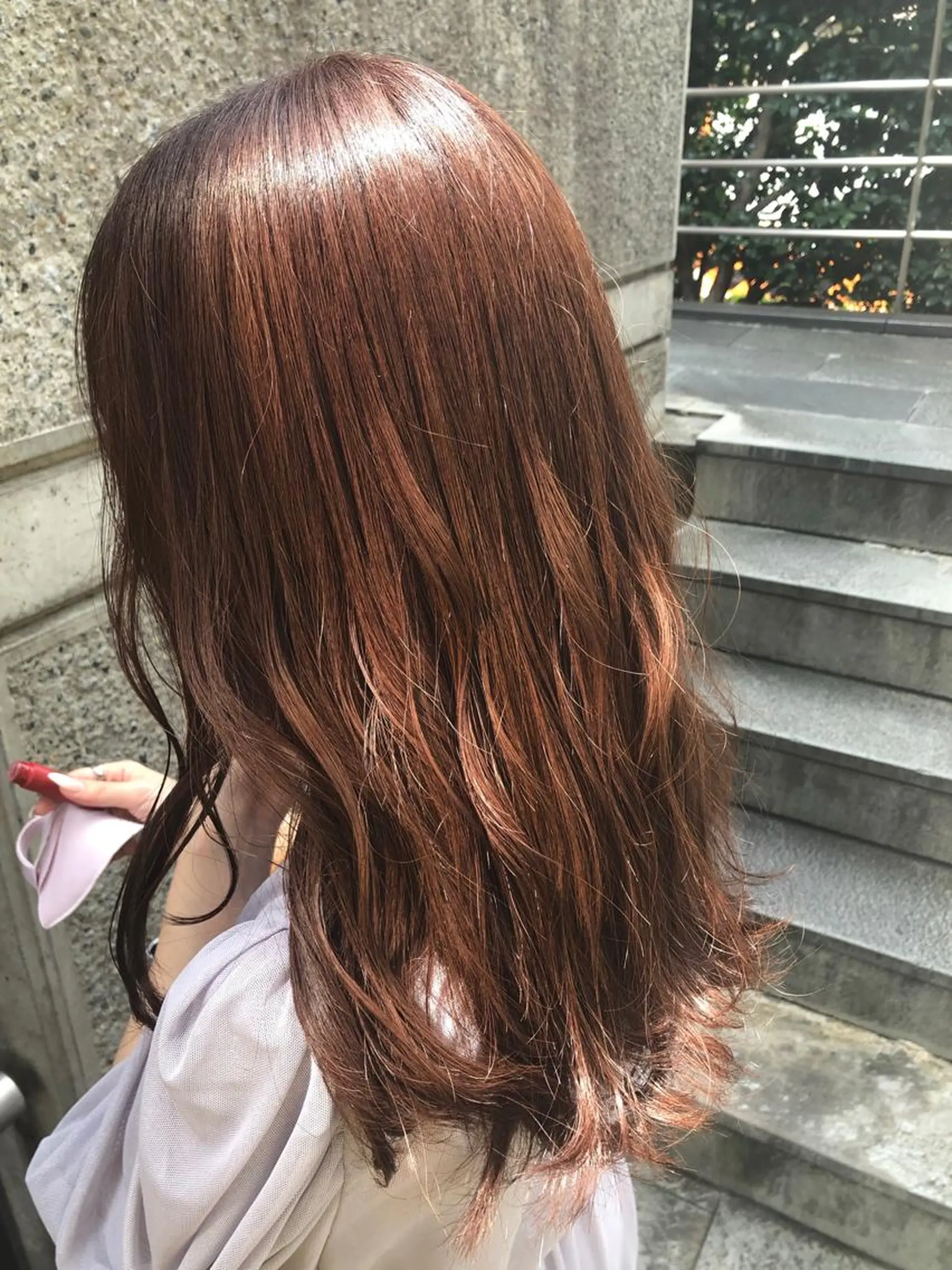 セミロング カラー ヘアアレンジ ブリーチ ブラウンカラー ブリーチなしカラー ピンクカラー ピンクブラウン ヘアカラー トリートメント メンズ特化✂️栗原 侑也のヘアスタイル