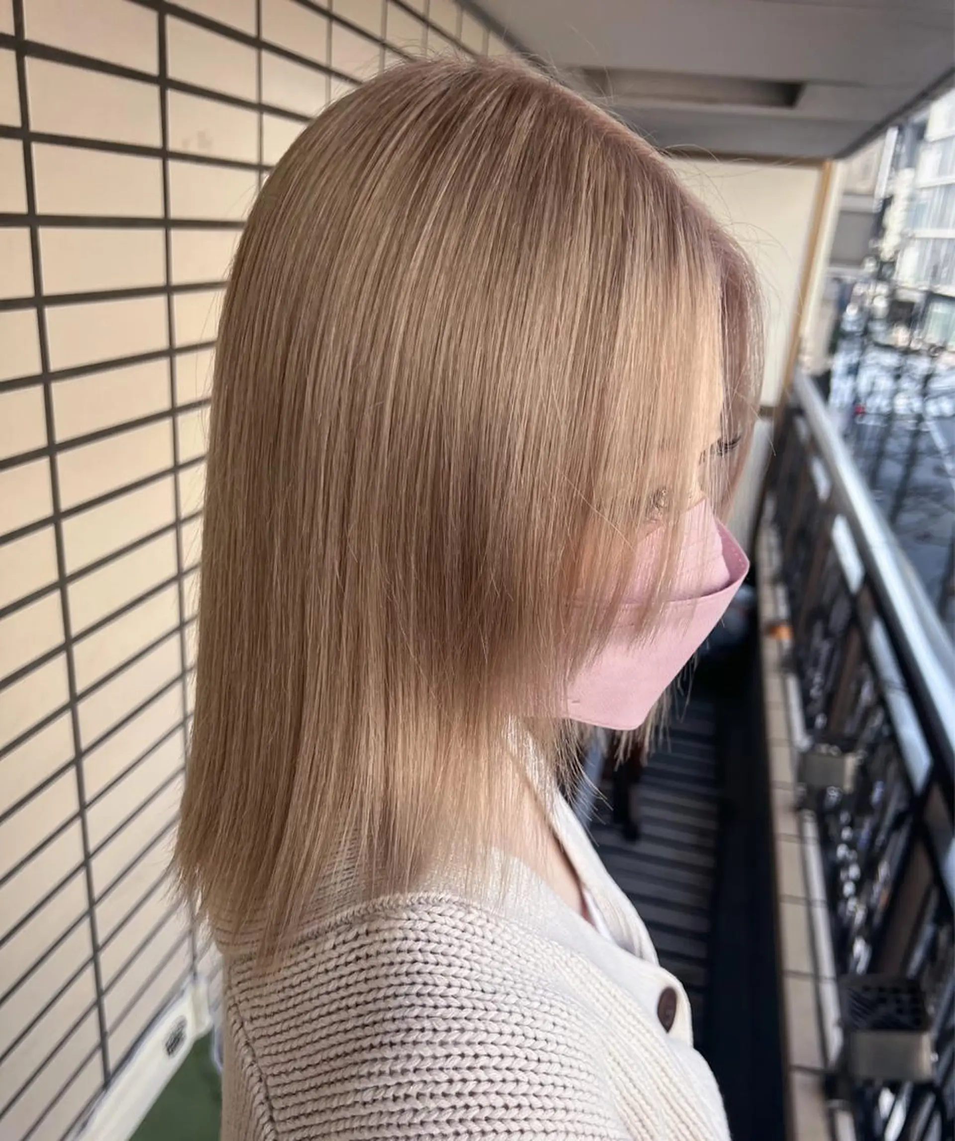 ミディアム カラー ベージュカラー ブロンド ブロンドベージュ salonF 🔸hamaのマツエク・マツパデザイン