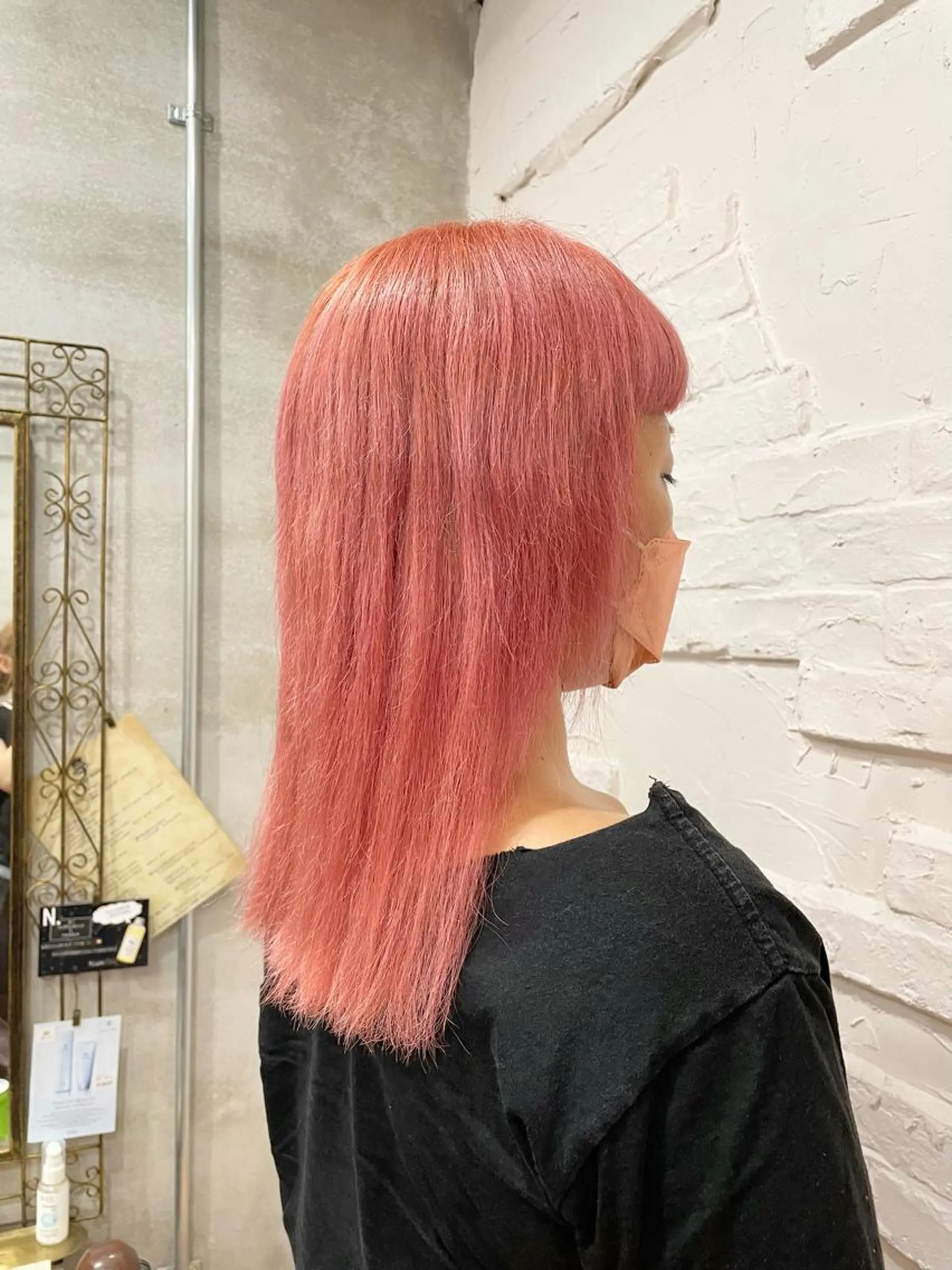 ミディアム カラー ヘアアレンジ ヘアカラー 【ピンク/韓国ヘア/ ヘアセット】亜海のヘアスタイル