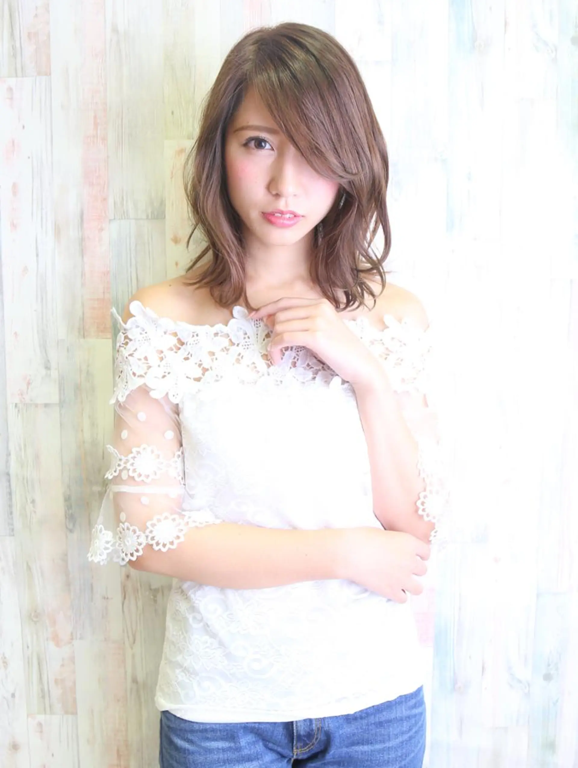 ミディアム カラー カット ヘアカラー トリートメント HAIR BRAND Link トアロードのヘアスタイル