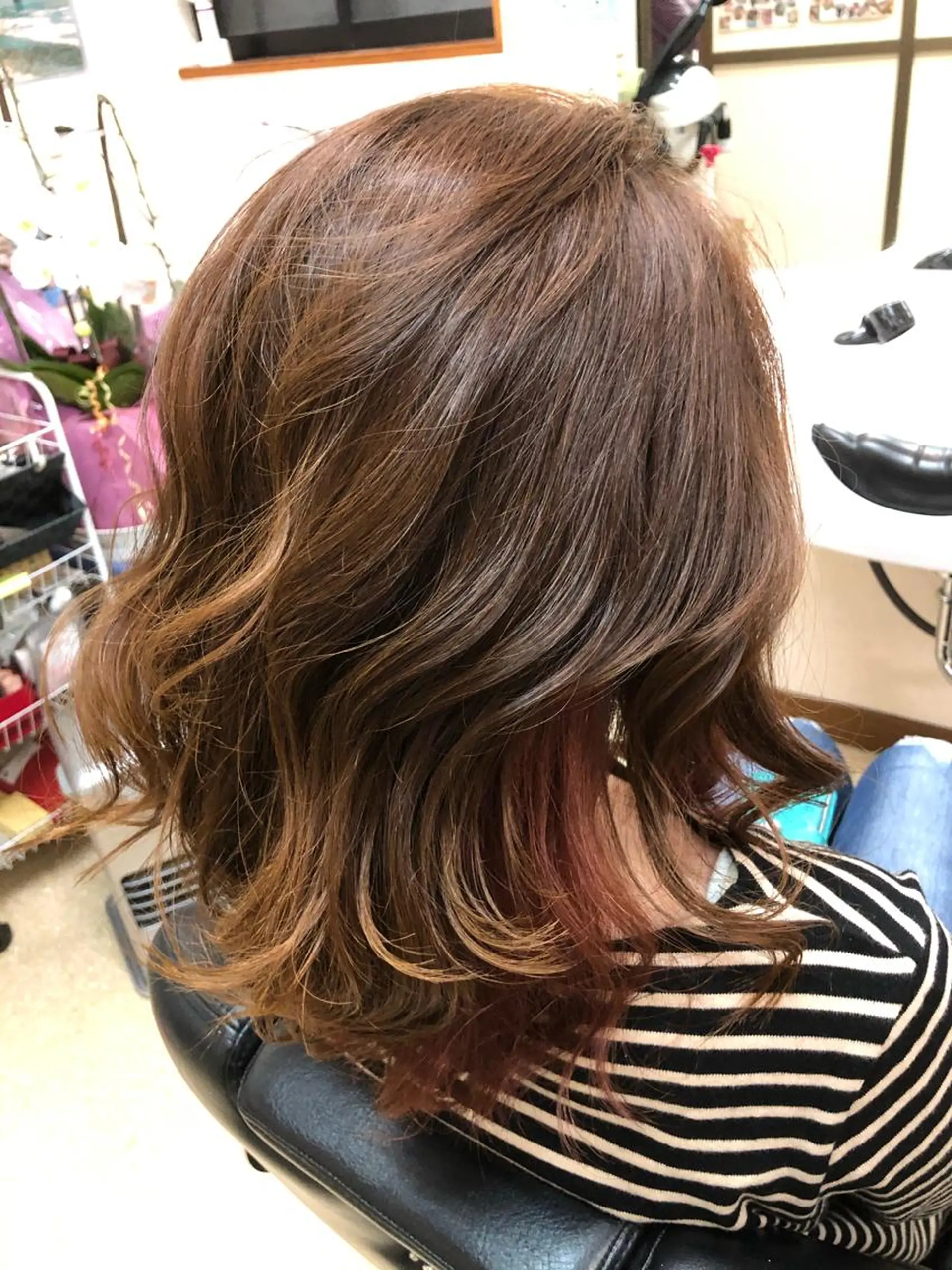 セミロング カラー 石塚 浩のヘアスタイル