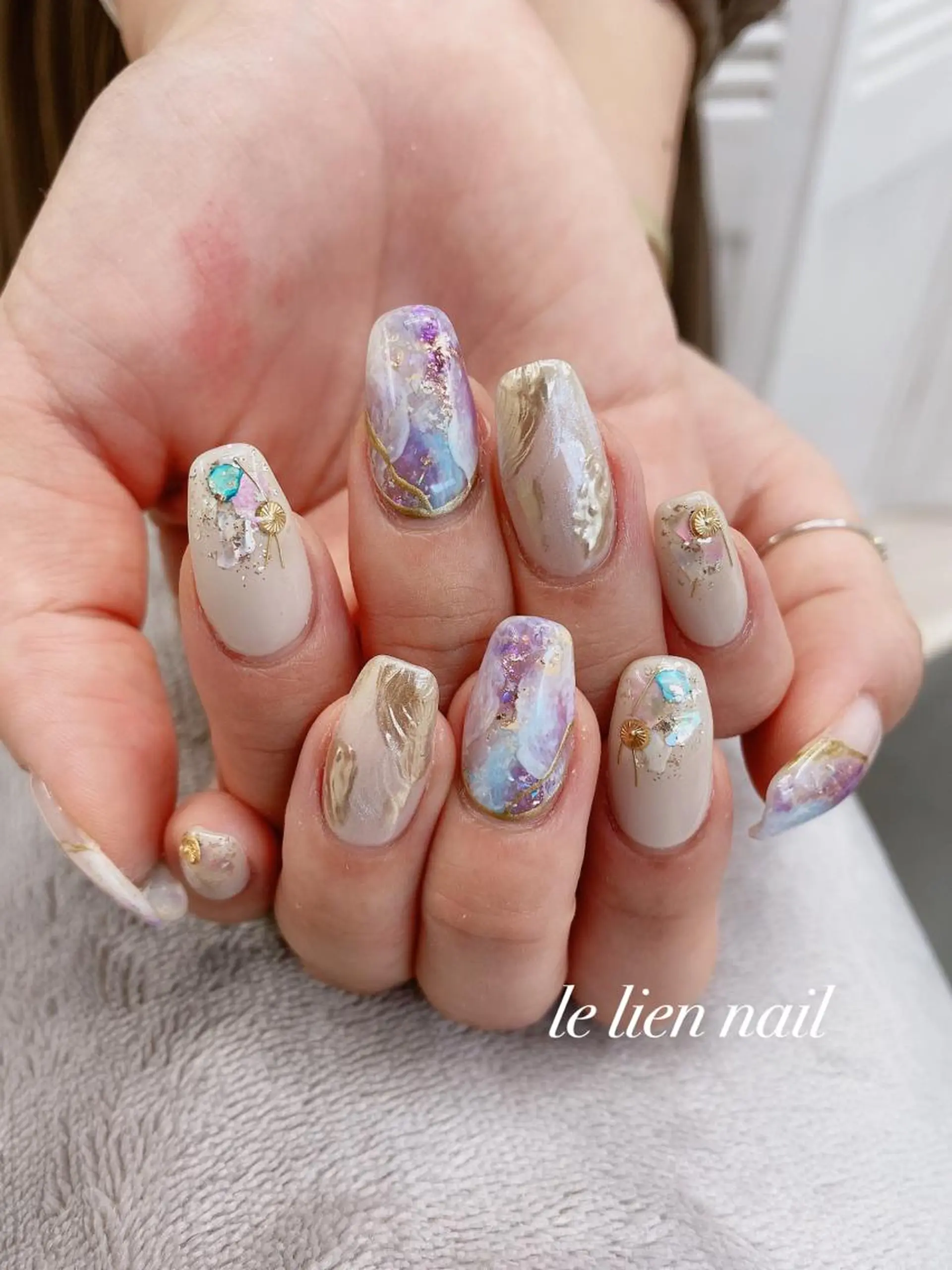 ネイル アートネイル 持ち込み ニュアンスネイル le lien nailのネイルデザイン