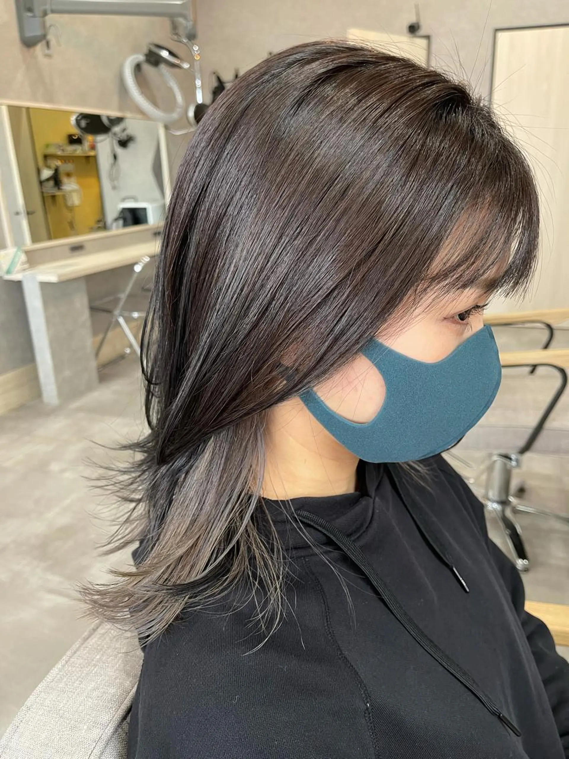 ミディアム カラー カット ヘアカラー トリートメント 一ノ瀬 暁のヘアスタイル