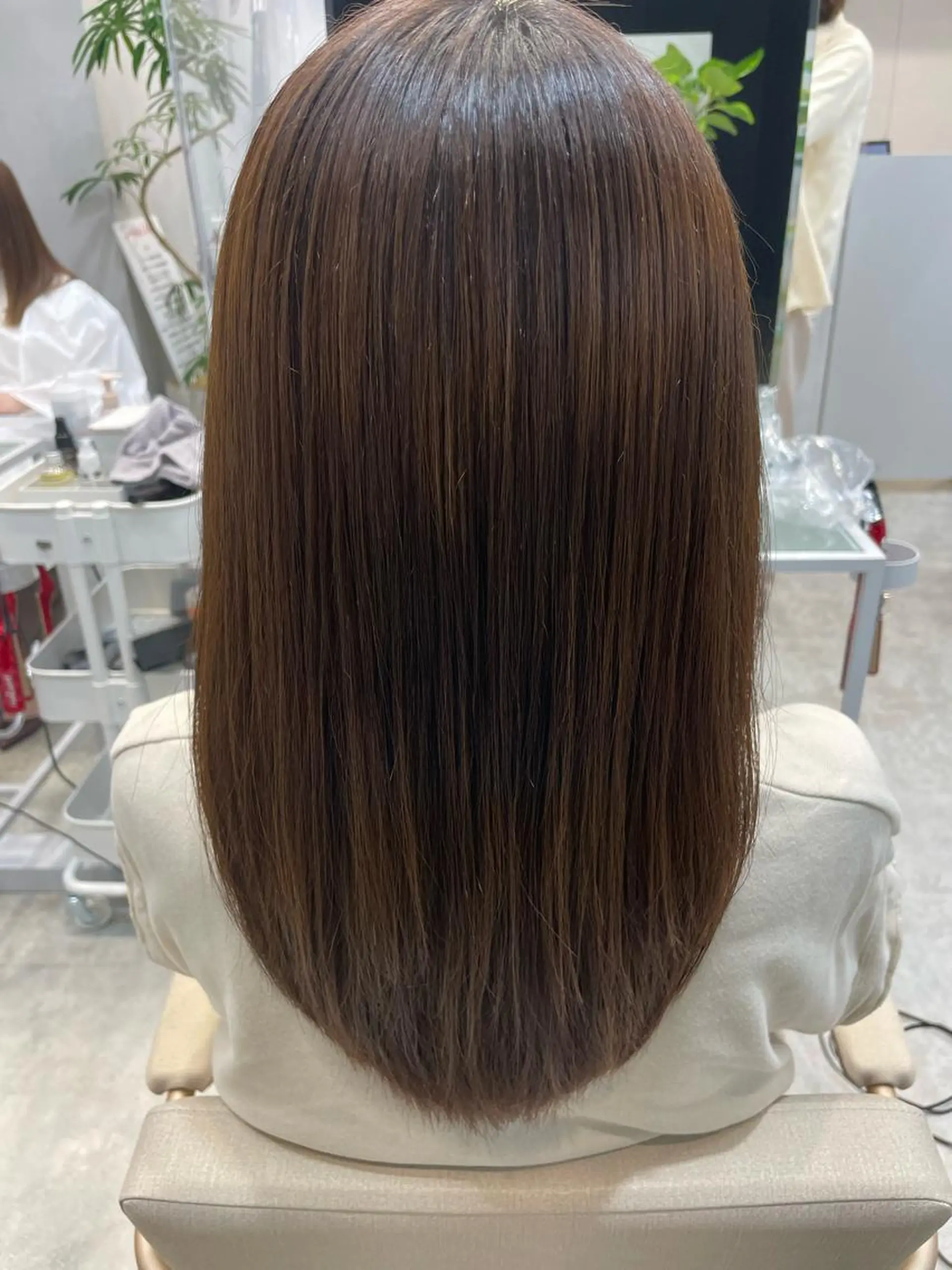 セミロング 縮毛矯正 レイヤーカット Kinoのヘアスタイル