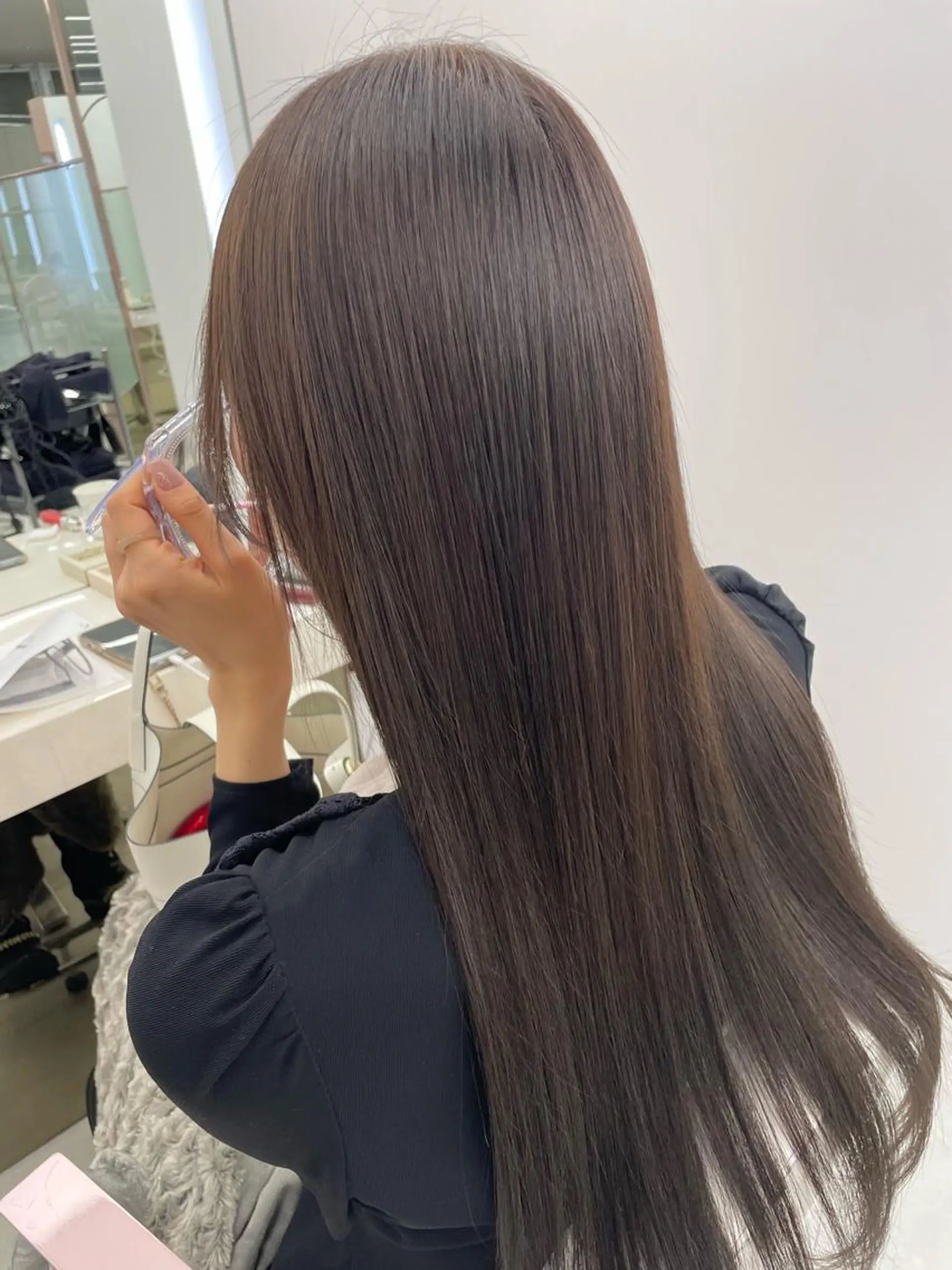 ロング カラー トリートメント 酸性ストレート 酸熱トリートメント 縮毛矯正 COA GINZA 空也/前髪/顔まわりのヘアスタイル