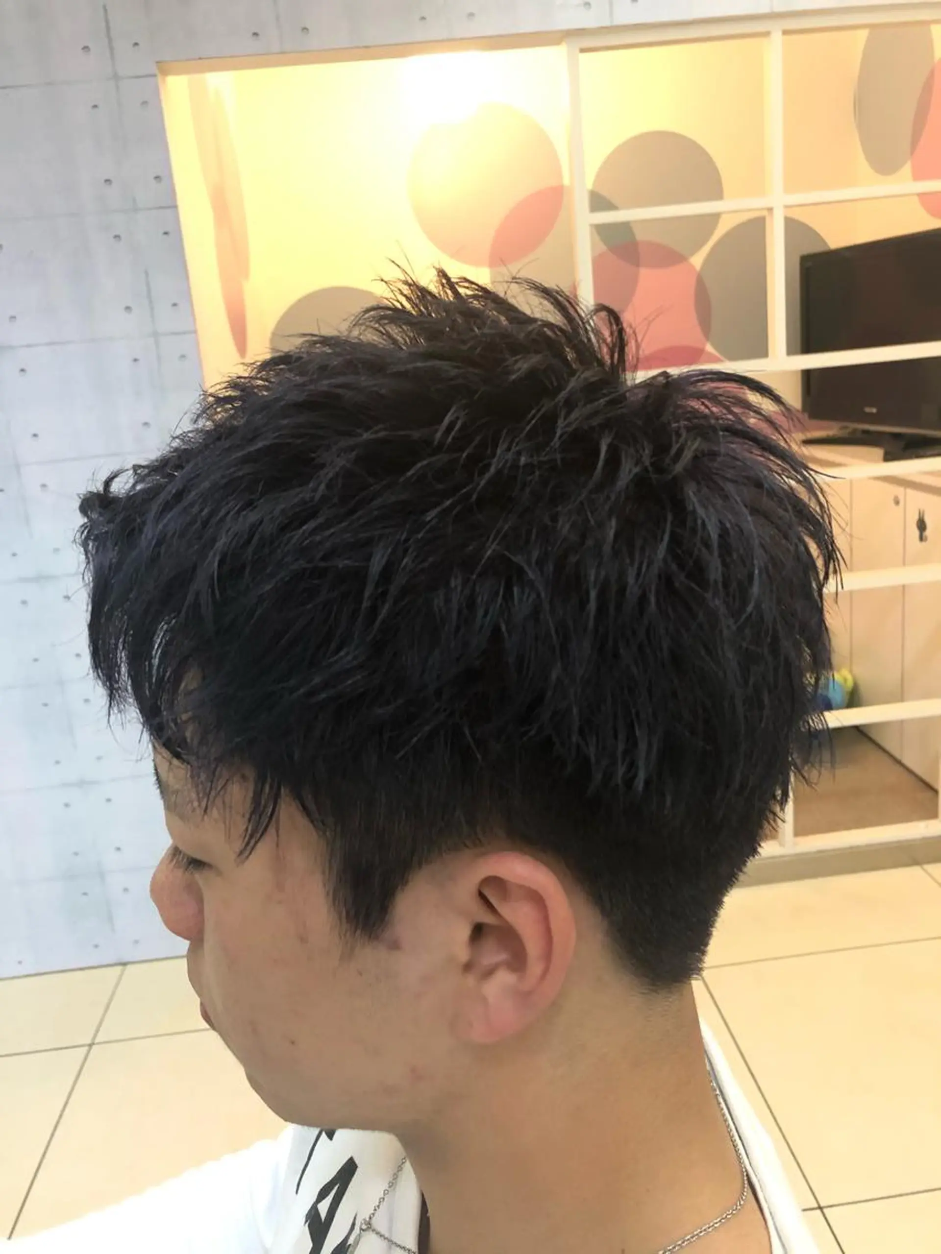 ショート カラー メンズ 髪質改善× 白髪ぼかし溝江のヘアスタイル