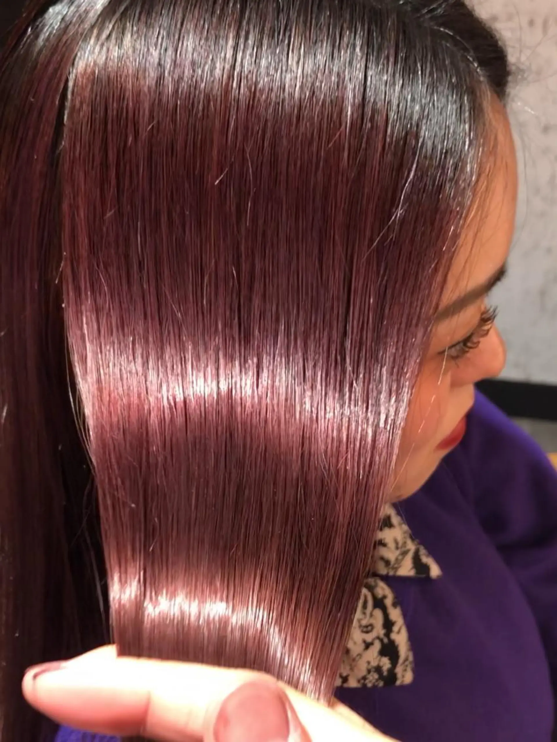 ロング カラー salowin 原宿 aroa所属・韓国／ハッシュカット ／透明感カラー／金野のヘアスタイル