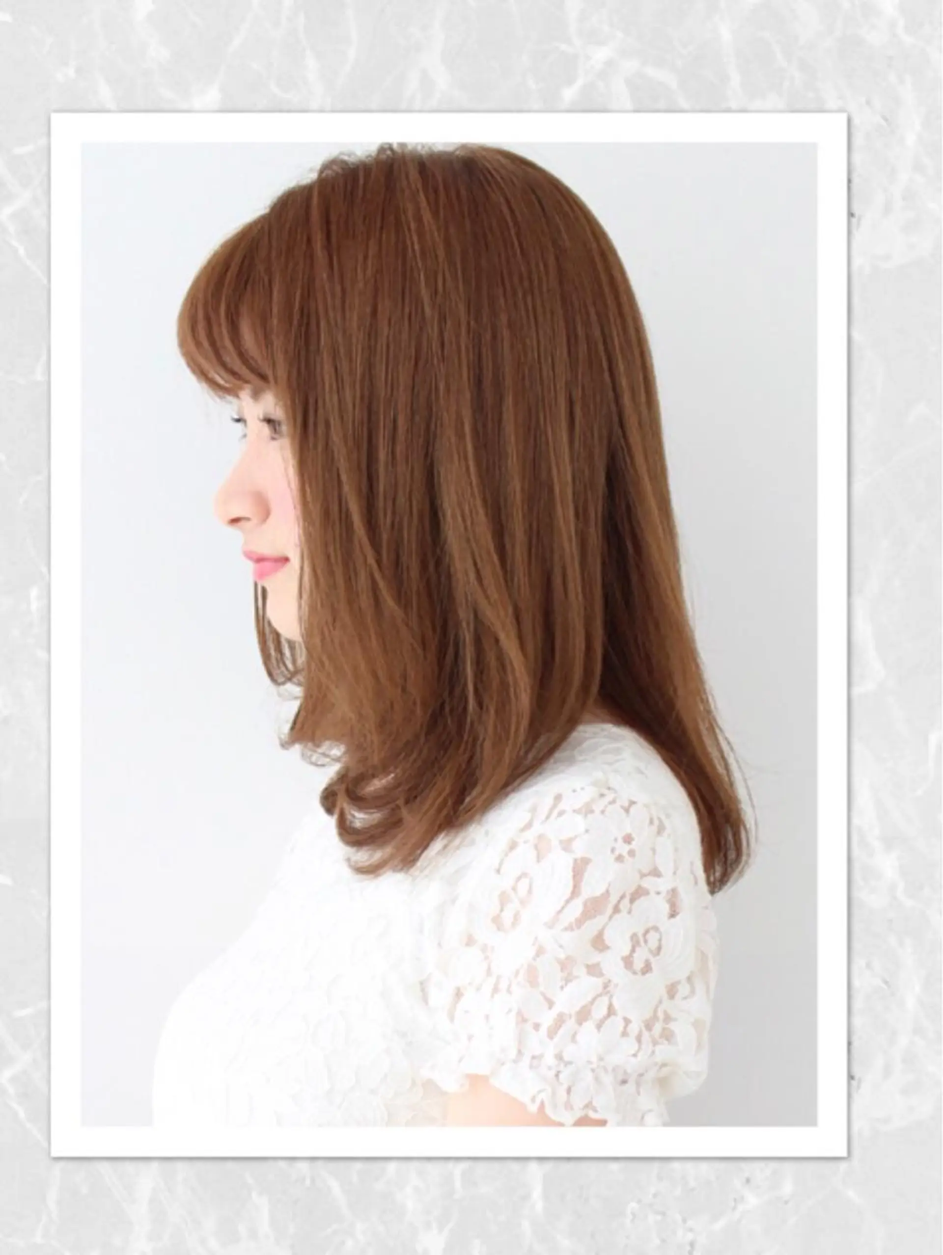 セミロング オレンジブラウン 嶋村 望美のヘアスタイル