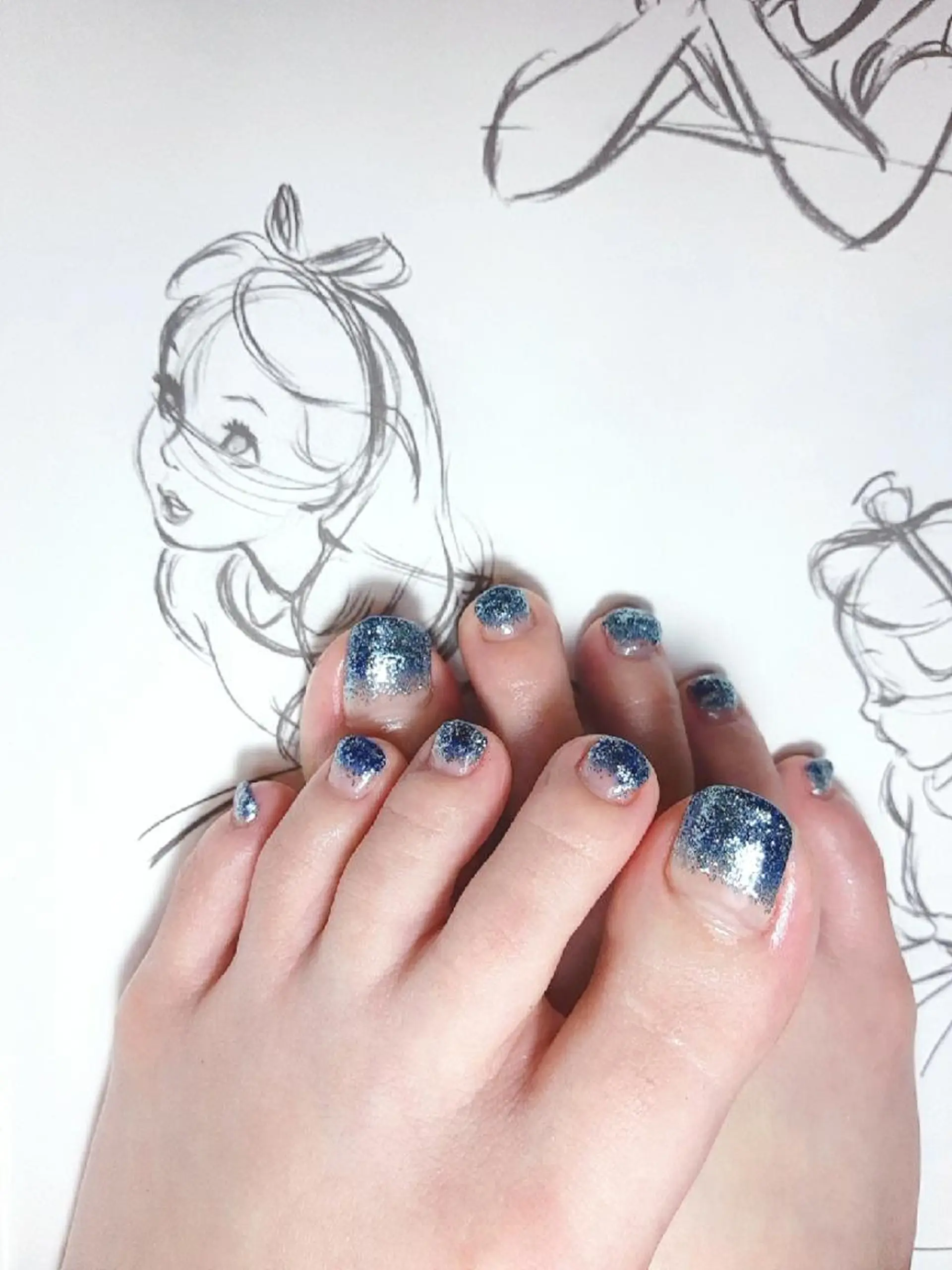 ネイル フットネイル グラデーション ラメ(グリッター) ラメグラデーション owlnail /持込みデザイン専門のネイルデザイン