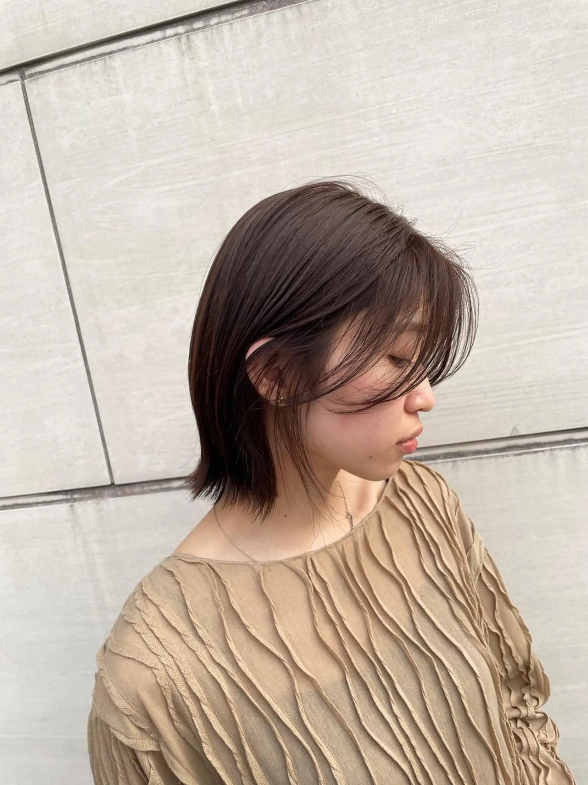 ミディアム カラー アッシュ 透明感カラー ボブ 顔周りカット レイヤーカット 🌫️縮毛矯正/髪質 改善/ゆずる🌫️のヘアスタイル