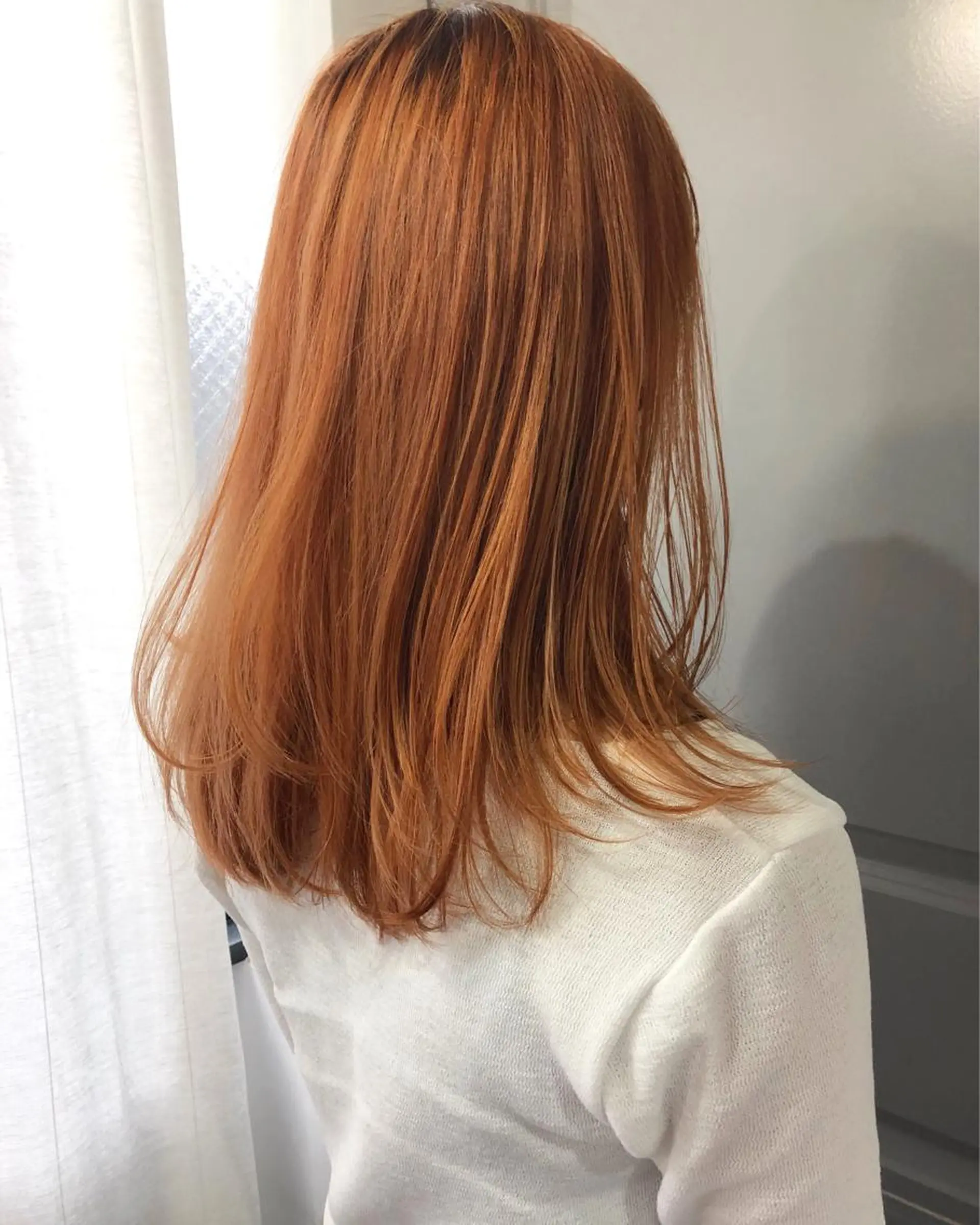 ロング カラー ブリーチ ケアブリーチ オレンジ Pia ツボイ ケイタのヘアスタイル