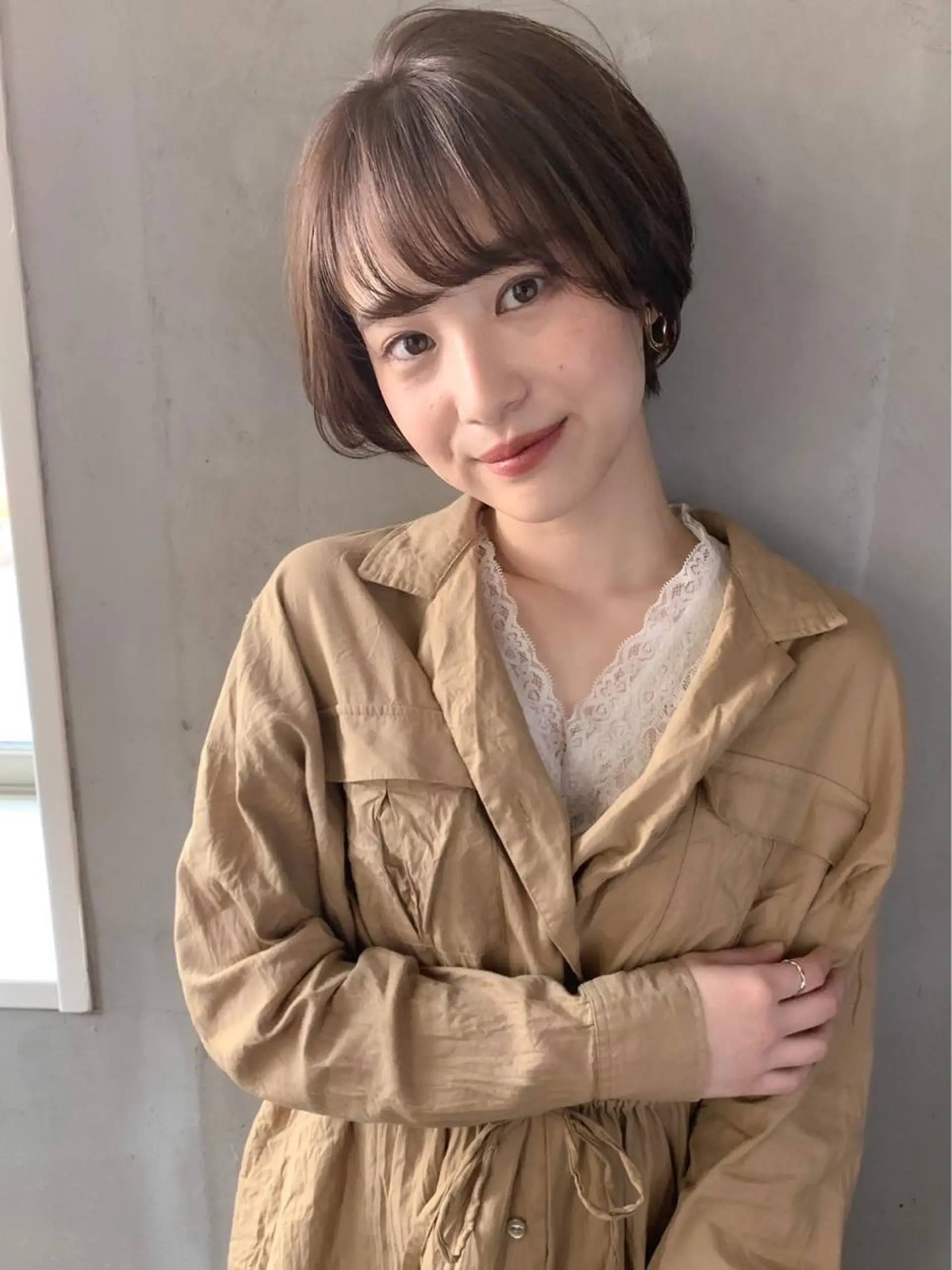 ショート カラー 切りっぱなしボブ ショートボブ 丸みショート ボブ ショートヘア 立川✨ブリーチ/ ケアブリーチ✨のヘアスタイル