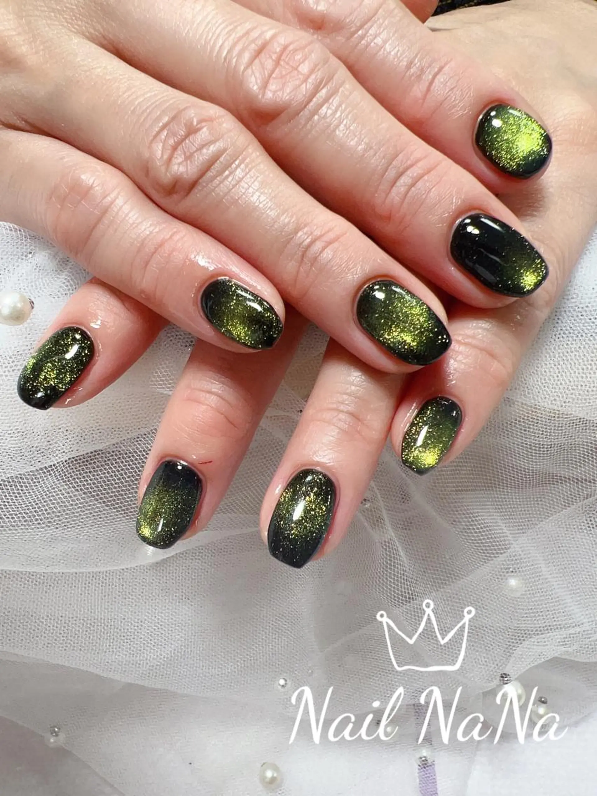 ショート カラー ネイル マグネットネイル ハンドネイル Nail NaNaのネイルデザイン