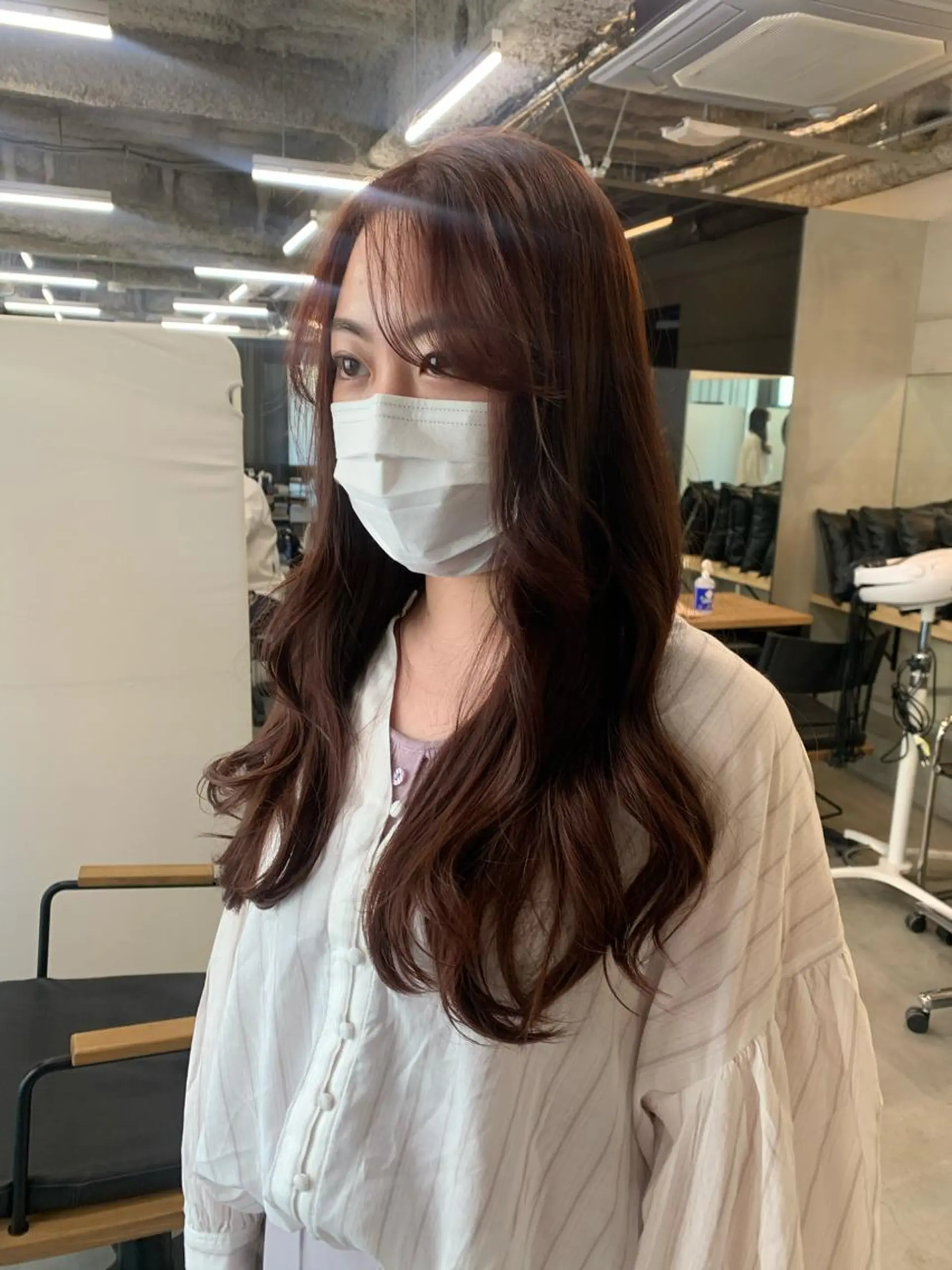 セミロング カラー 透明感/オリーブ/ グレージュ/YUKAのヘアスタイル