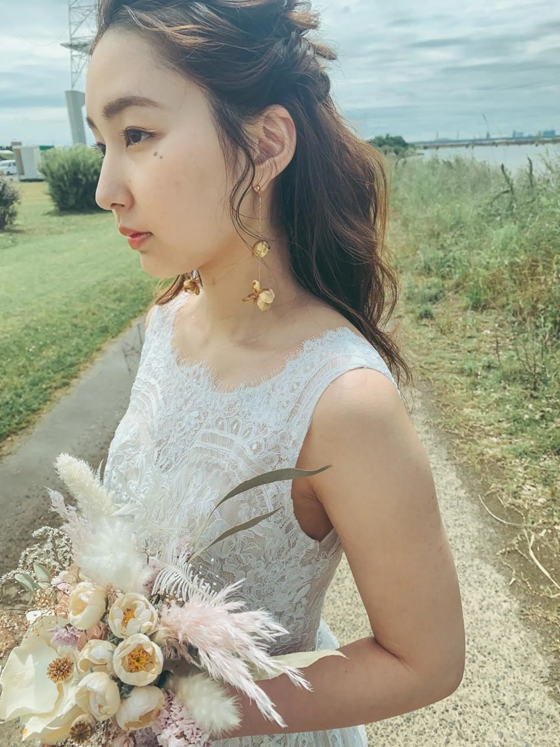 ロング ヘアアレンジ 結婚式・ブライダル マツパ SO-eye所属・𝗦𝗢 -スオ- HAZUKIのマツエク・マツパデザイン