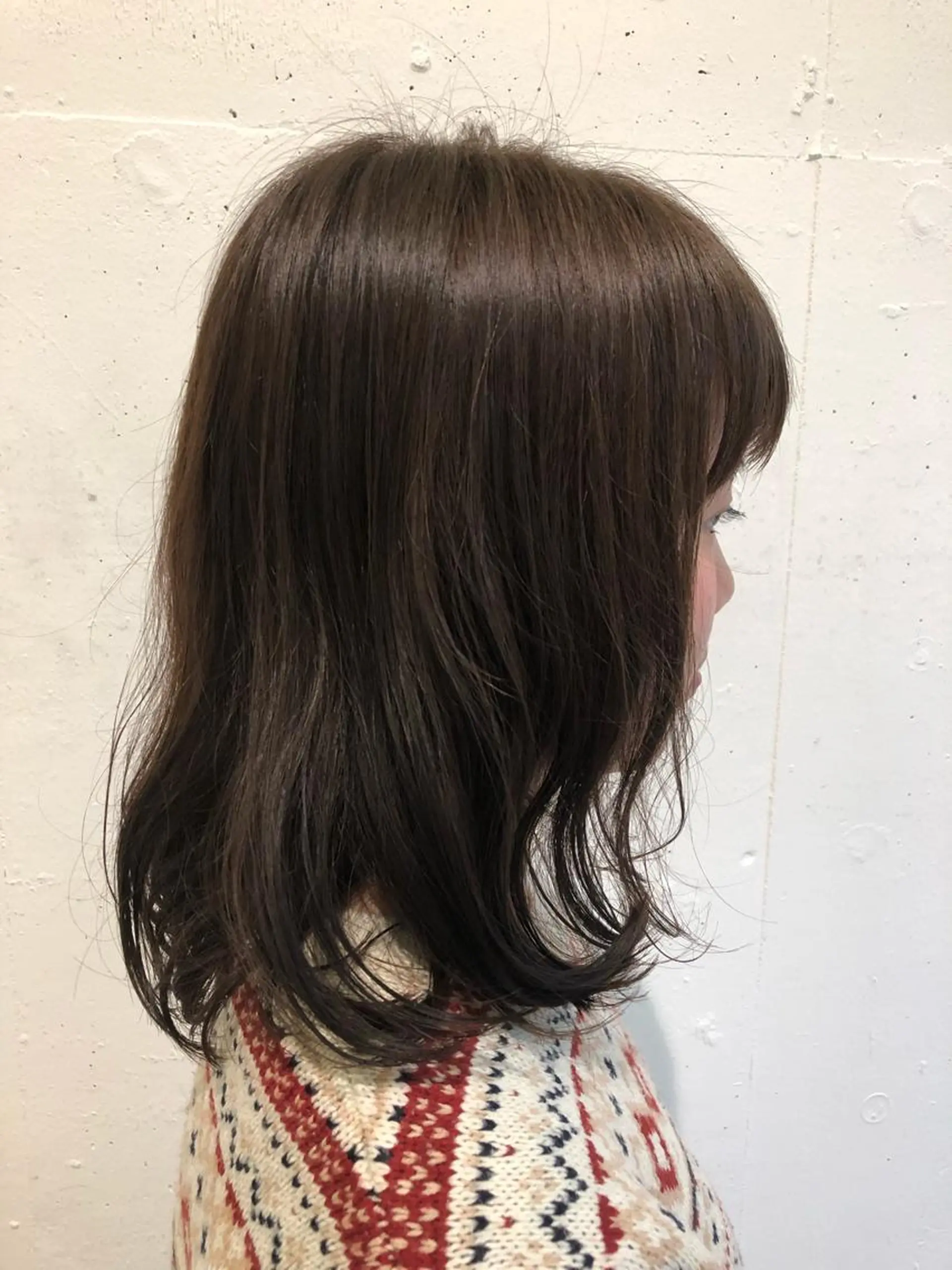 ミディアム カラー アッシュ ベージュカラー イルミナカラー 山形 光輪子のヘアスタイル