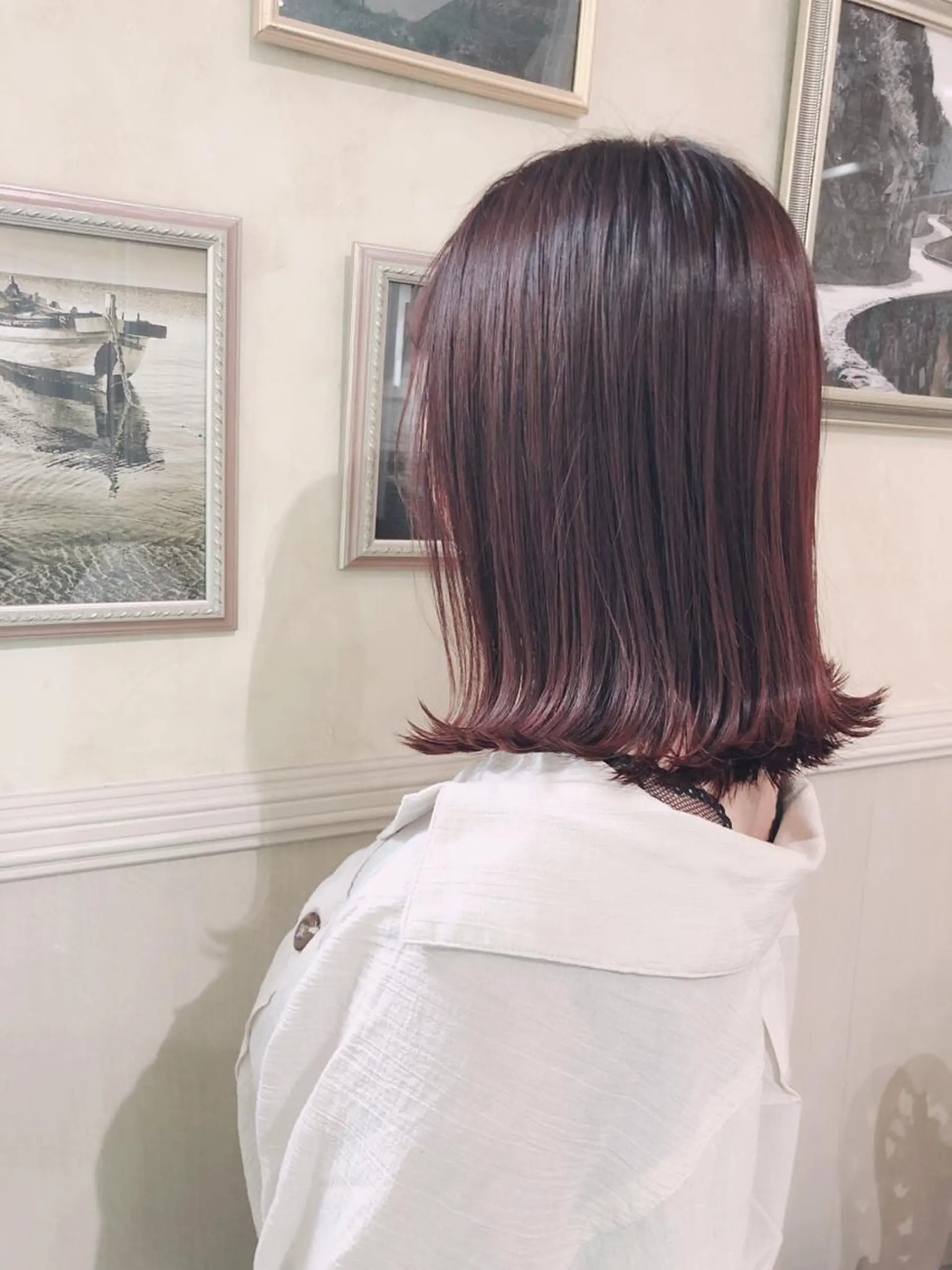 ミディアム カラー パーマ ヘアアレンジ キッズ ネイル マツエク・マツパ ブリーチ ブリーチなしカラー ピンクカラー カラーマツエク ピンク 🫧umu.🫧韓国 /レイヤー/ハッシュのヘアスタイル