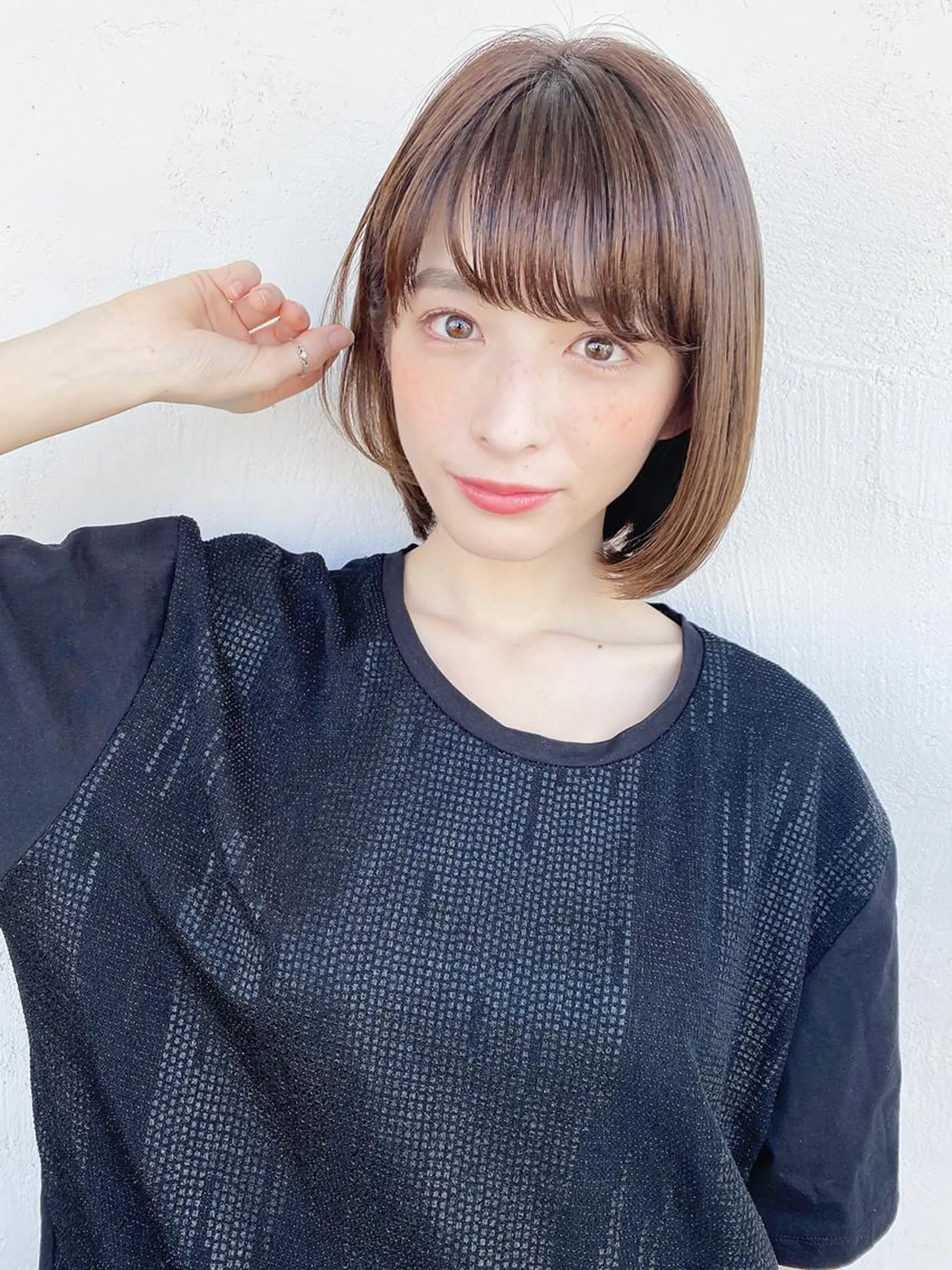 ミディアム カラー パーマ ヘアアレンジ ボブ ITbyALBUM 中野店のヘアスタイル