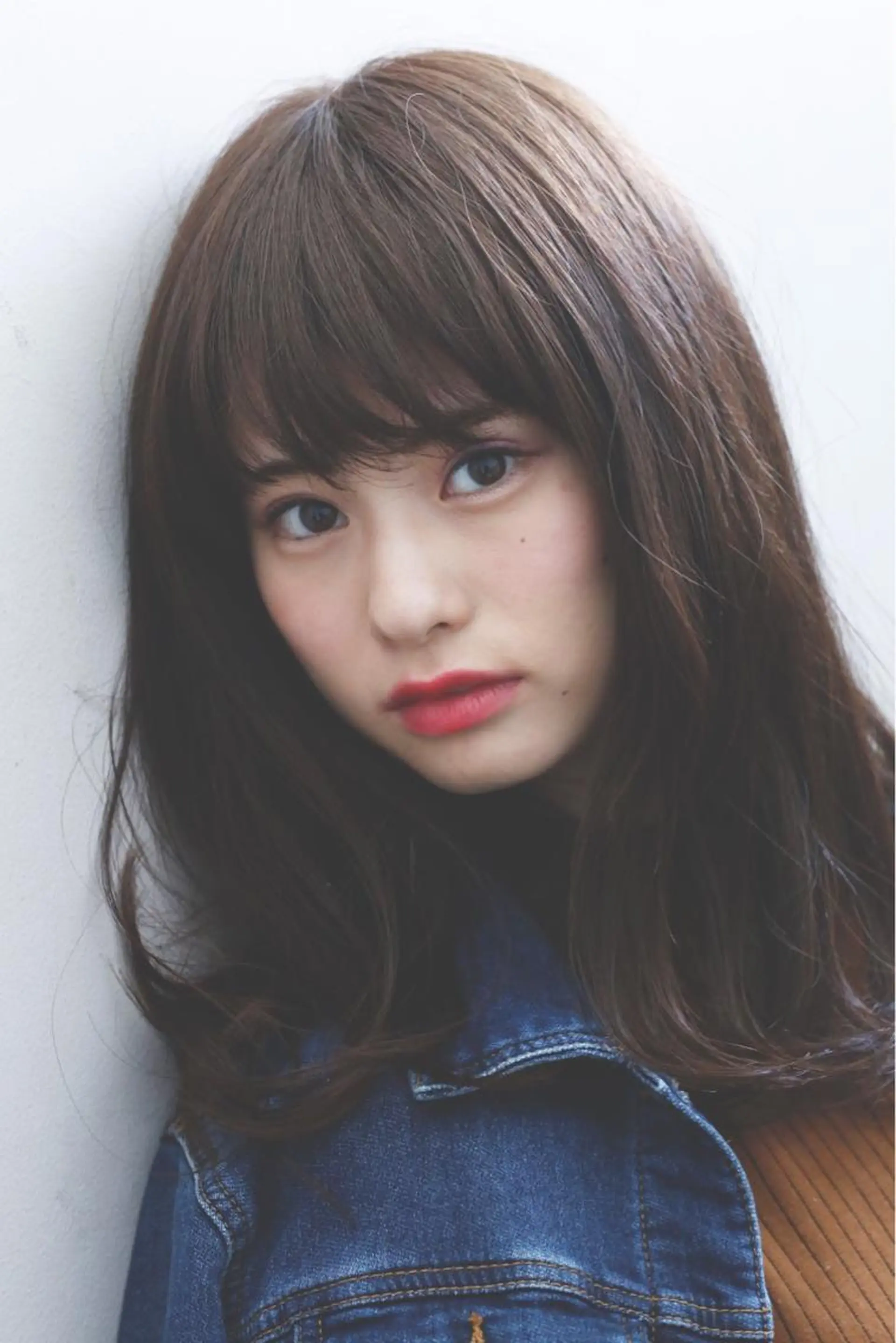 セミロング カラー セミロングパーマ ブラウンカラー パープルカラー 顔周りカット conne& ririのヘアスタイル