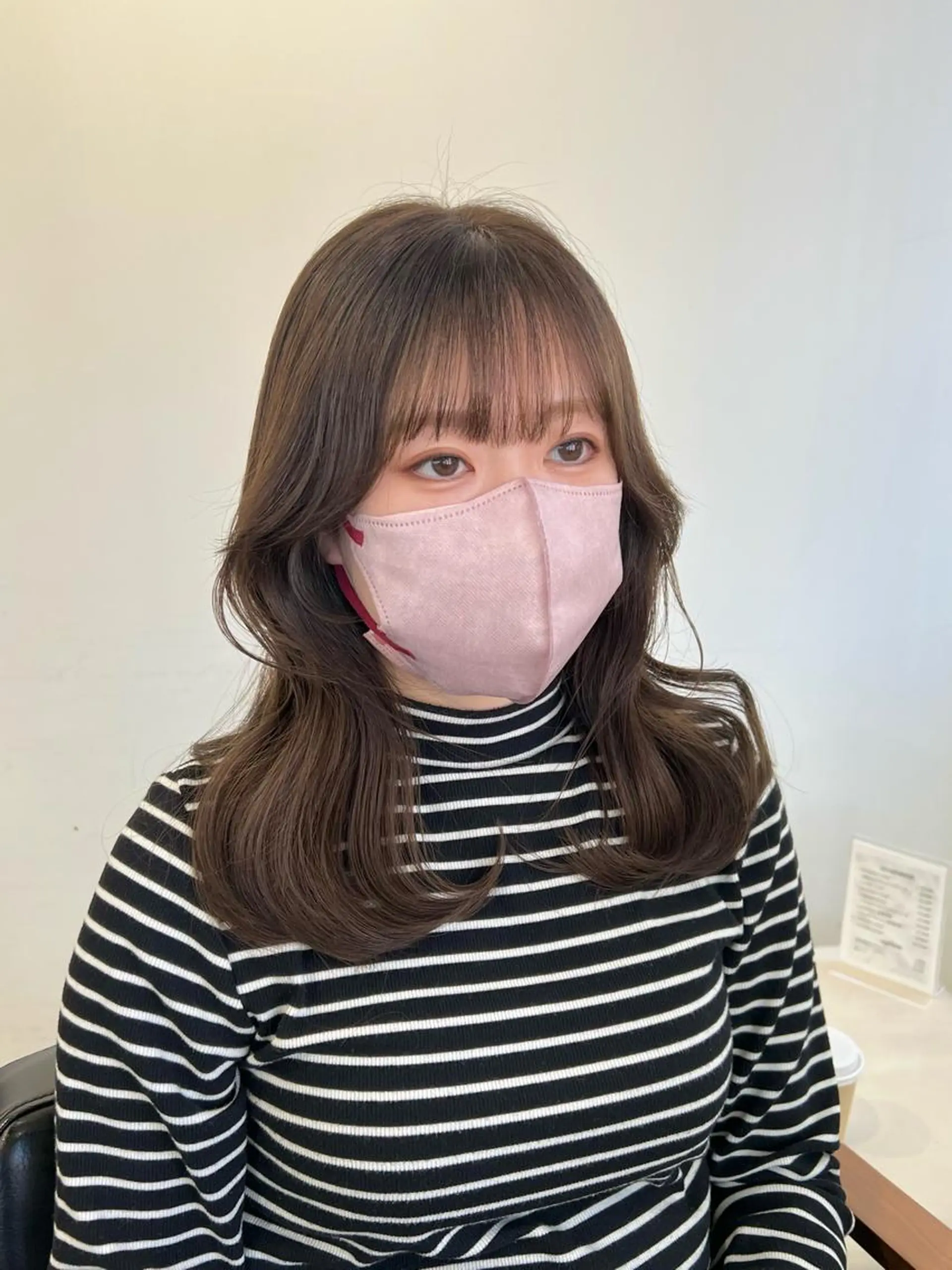 ミディアム カラー アッシュ ベージュカラー カット 【韓国風くびれヘア】 joule小木曽輝のヘアスタイル