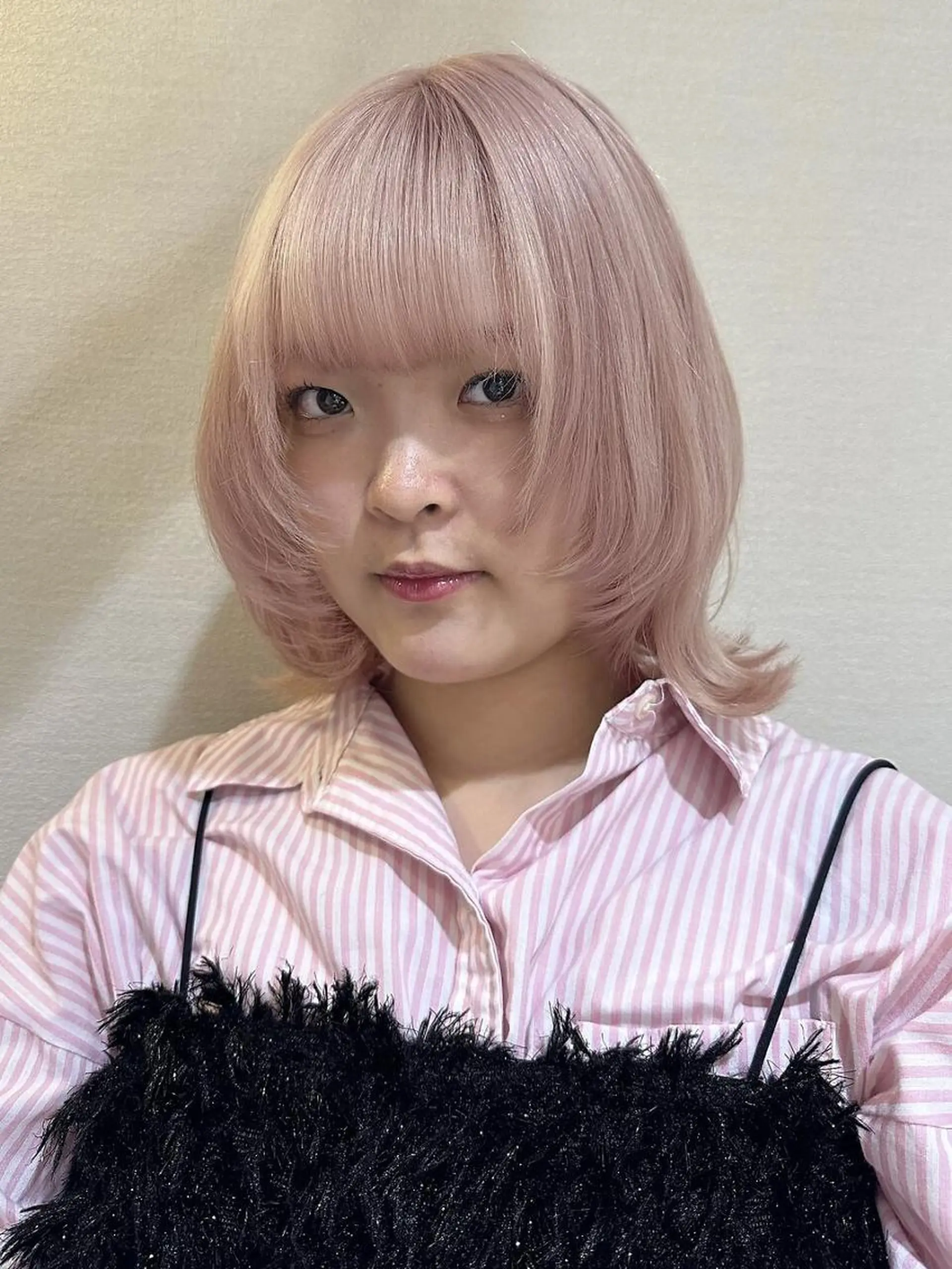 ミディアム ボブ ハイライト 髪質改善 韓国風ヘア レイヤーカット .5 by soleil 小松店のヘアスタイル