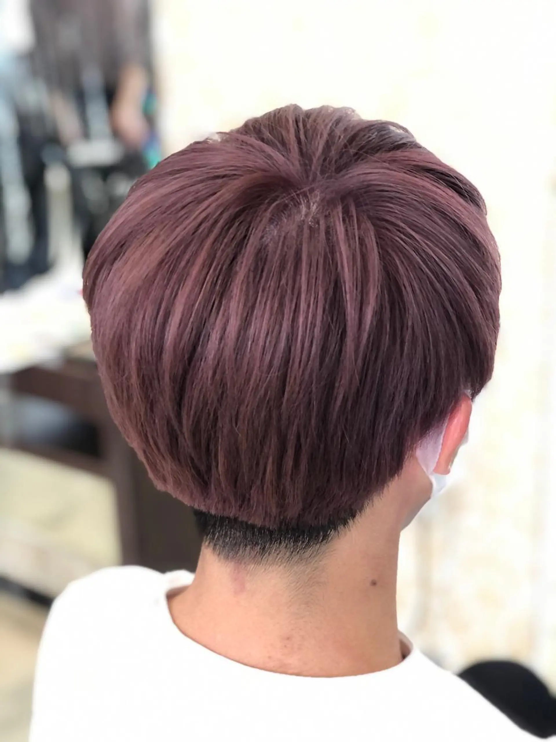 ショート カラー メンズ メンズブリーチ ブリーチ ブラウンカラー レッドカラー レッドブラウン 嶌田 沙紀のヘアスタイル