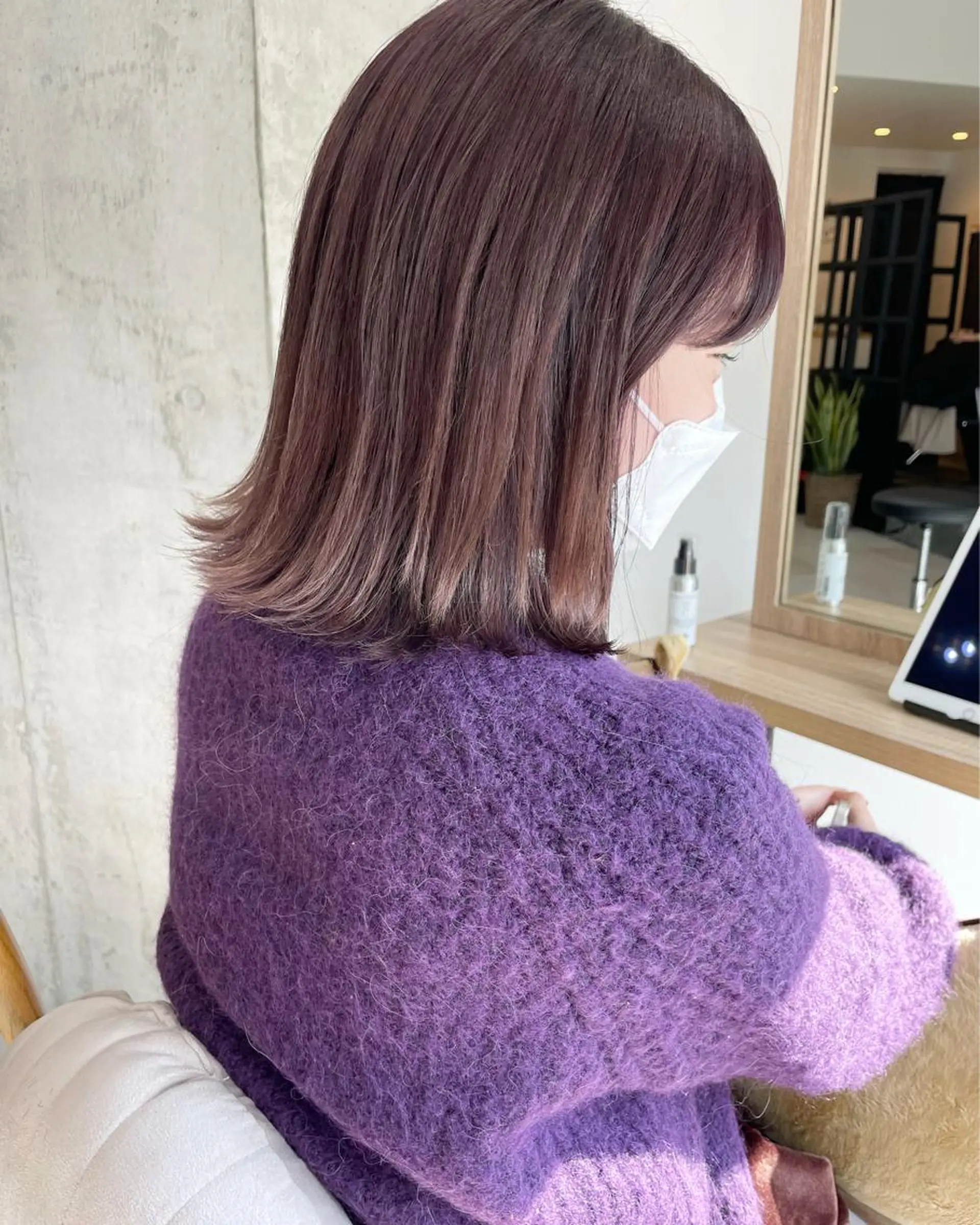 ミディアム カラー ブラウンカラー ラベンダーカラー ヘアカラー トリートメント ✨透明感カラー/縮毛 恵比寿HAYATO✨のヘアスタイル