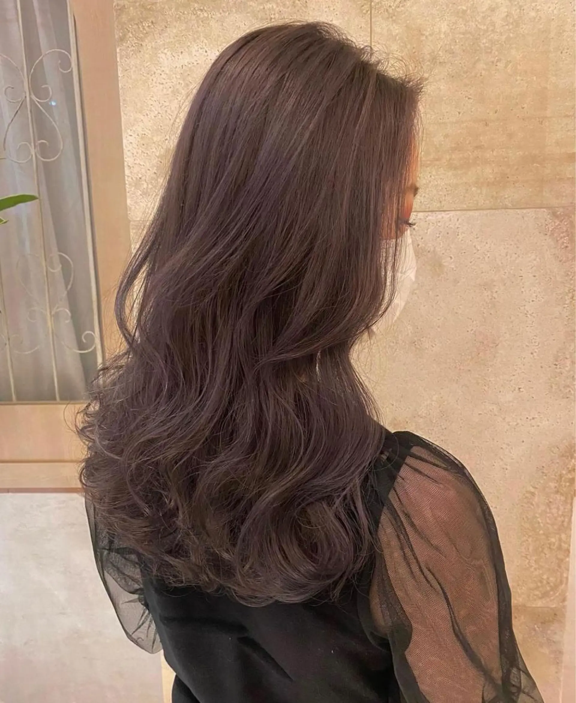 セミロング カラー グレージュ ラベンダーカラー ラベンダーグレージュ ラベンダーグレー ブリーチなし/暖色/ 透明感/ririkaのヘアスタイル