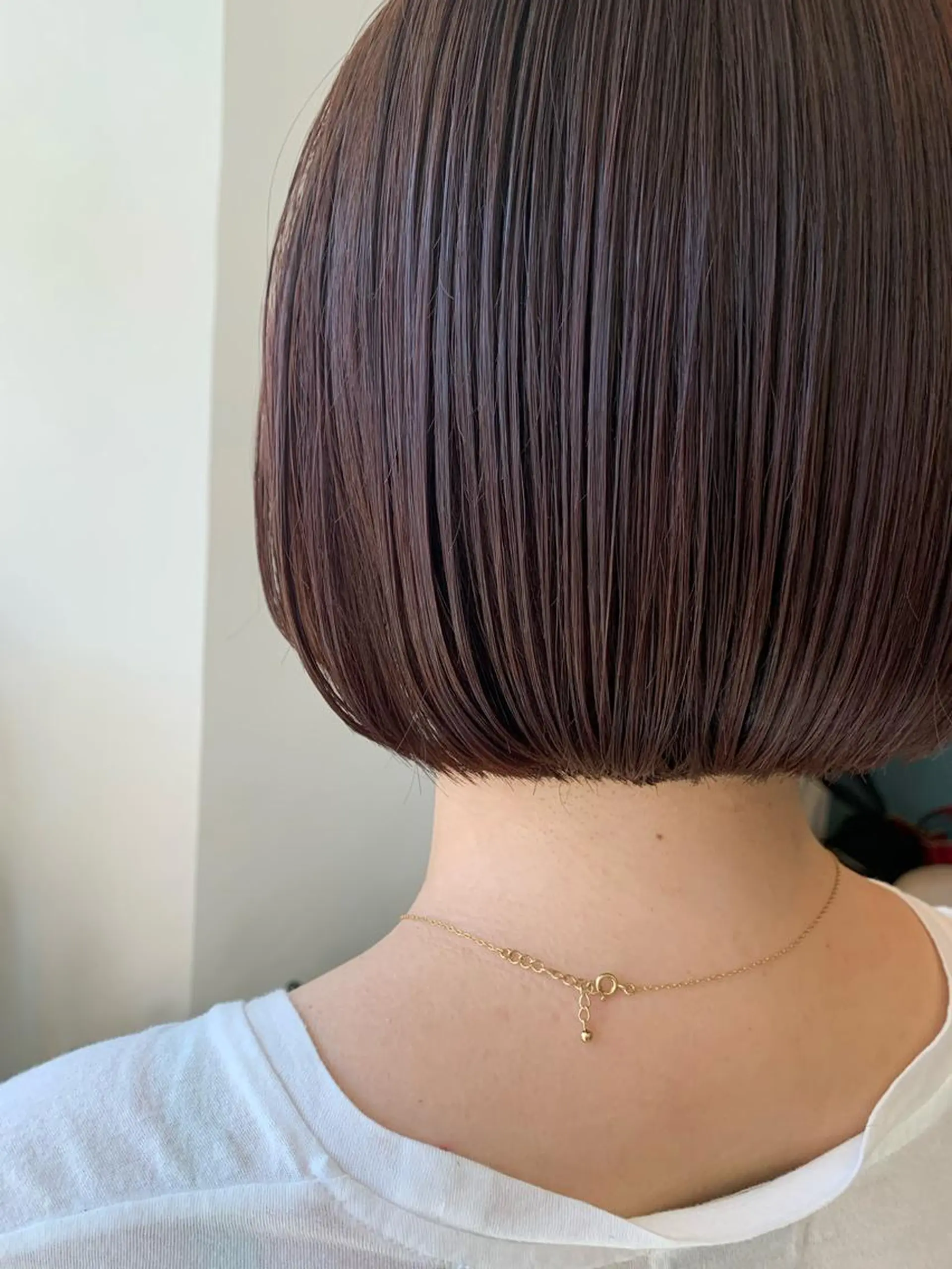 ショート パープルカラー ボブ カット 名駅🦢大人艶カラー 🪽カミヤアカネのヘアスタイル