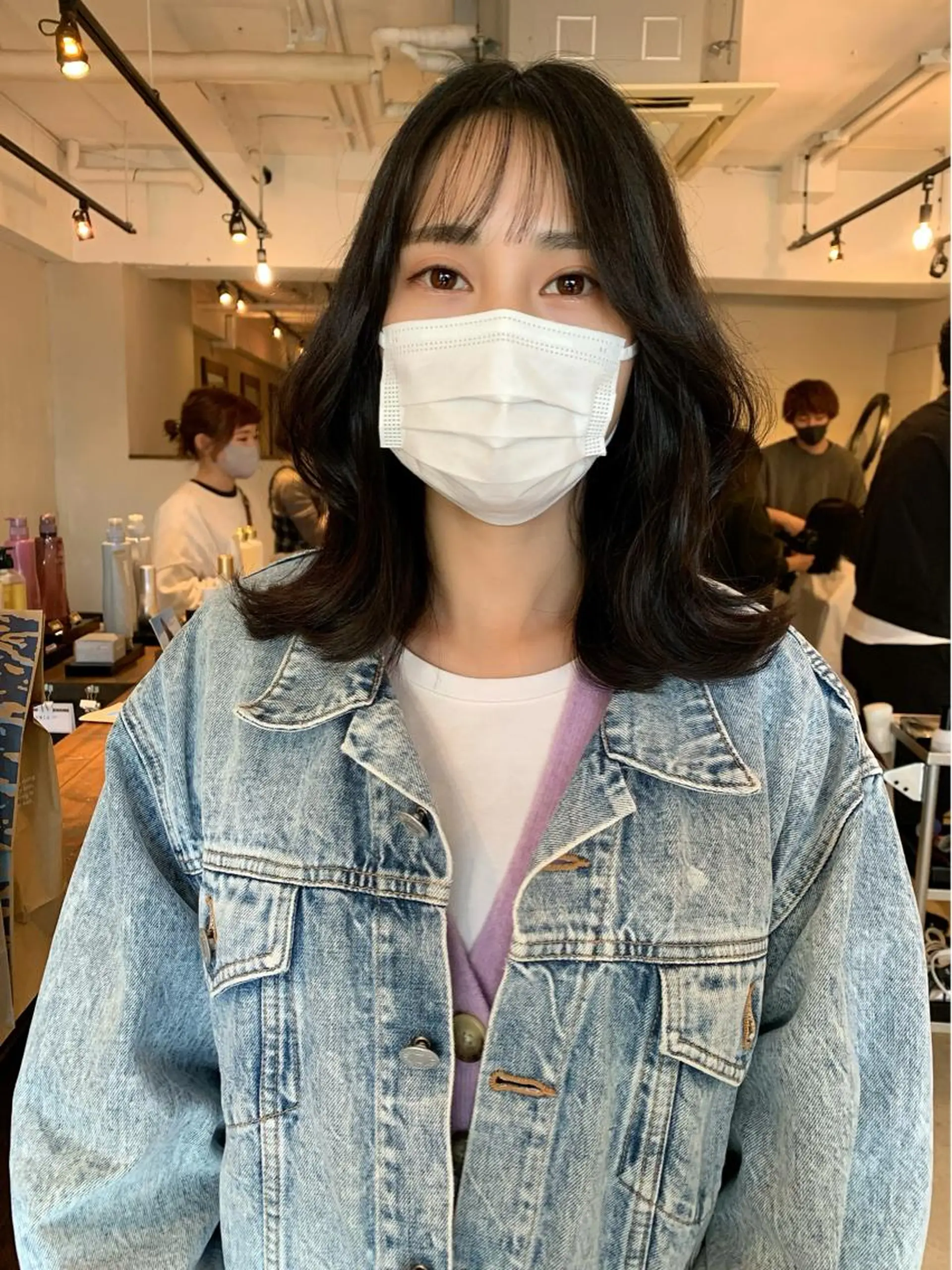 ミディアム カラー カット ヘアカラー トリートメント ヘッドスパ ヘアセット 透明感/オリーブ/ グレージュ/YUKAのヘアスタイル