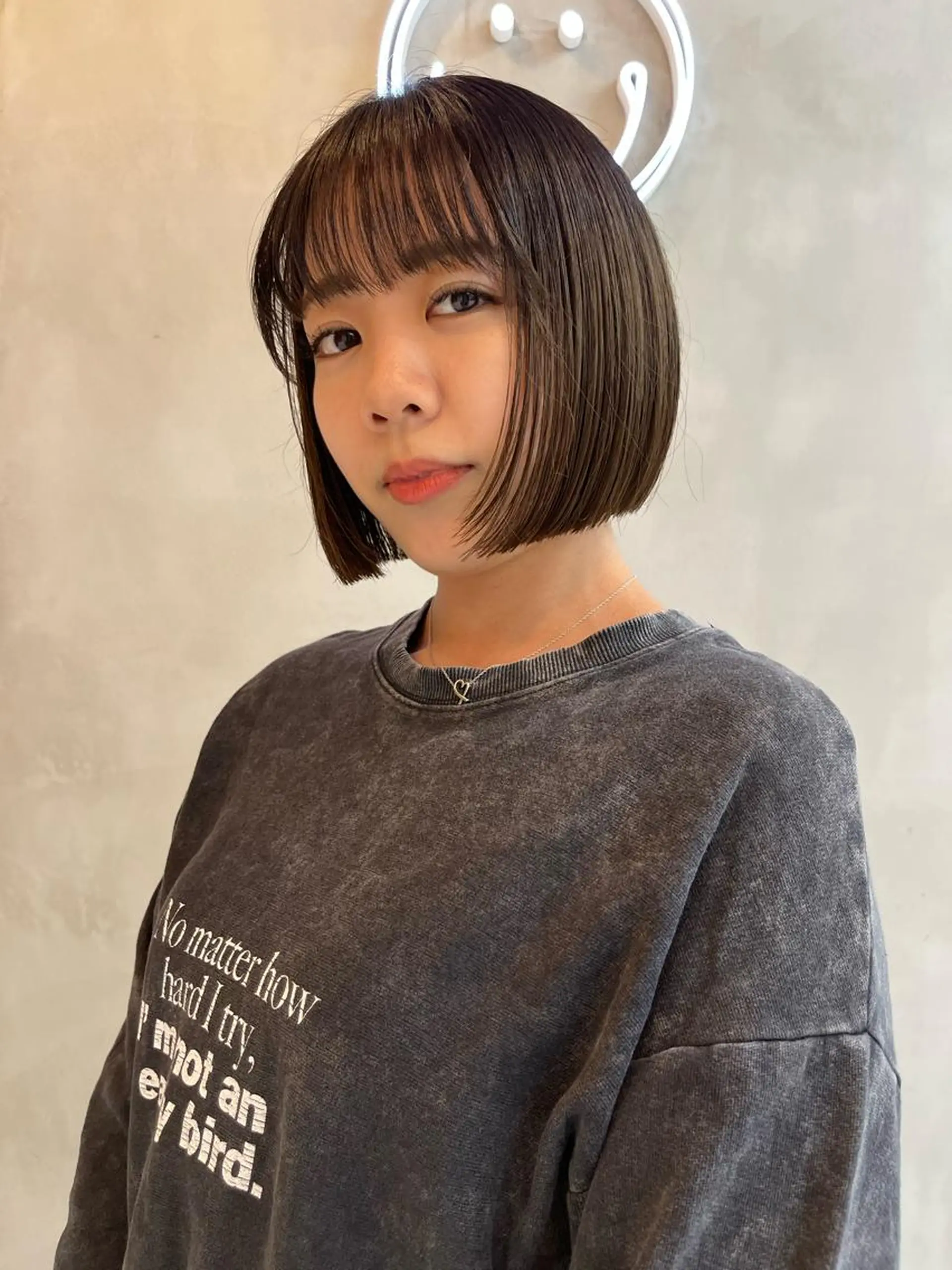 ミディアム カット ヘアカラー トリートメント ボブ&顔まわりレ イヤー♡TOMOE♡のヘアスタイル