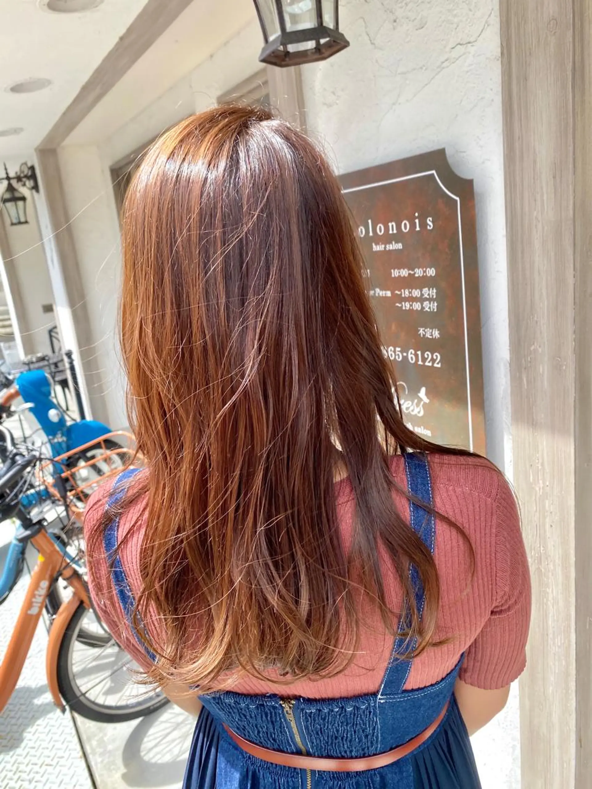 セミロング カラー ベージュカラー 透明感カラー オレンジ オレンジベージュ カット ヘアカラー トリートメント 美髪・髪質改善 有田怜平のヘアスタイル