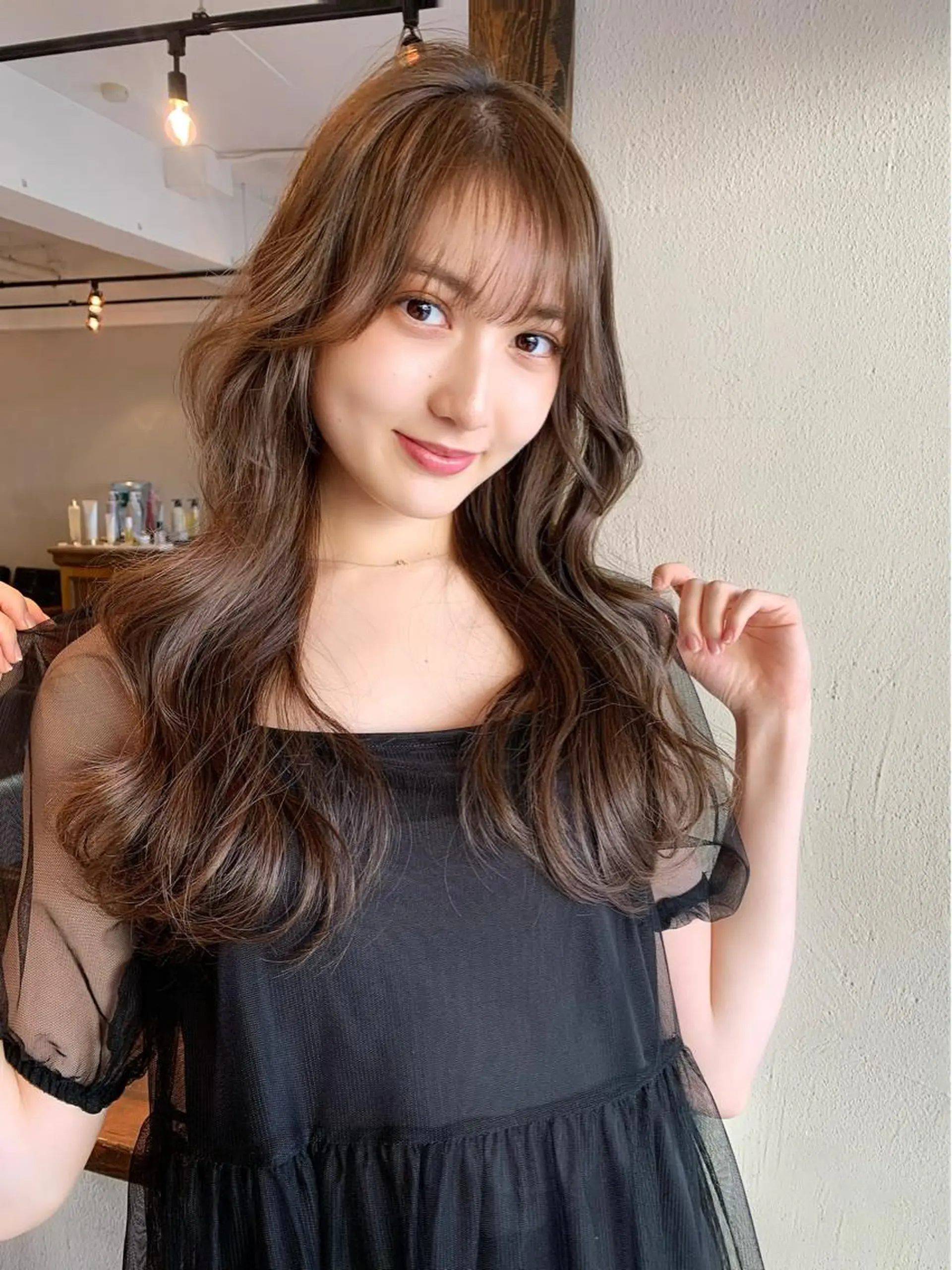 ロング カラー 透明感/オリーブ/ グレージュ/YUKAのヘアスタイル