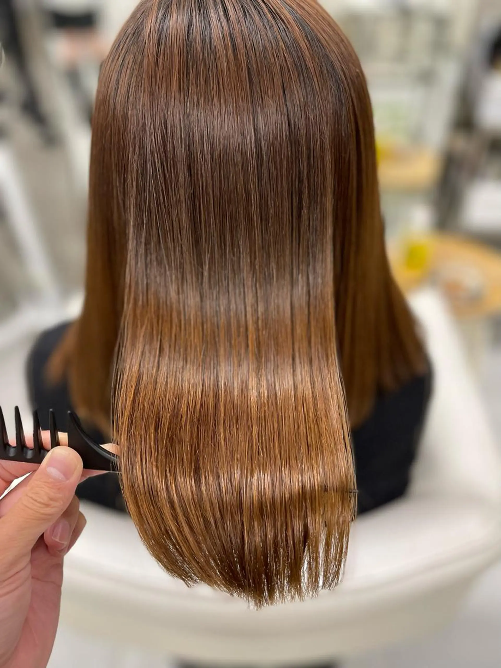 セミロング カラー パーマ トリートメント 酸性ストレート ストレートパーマ 滝沢 嵩大のヘアスタイル