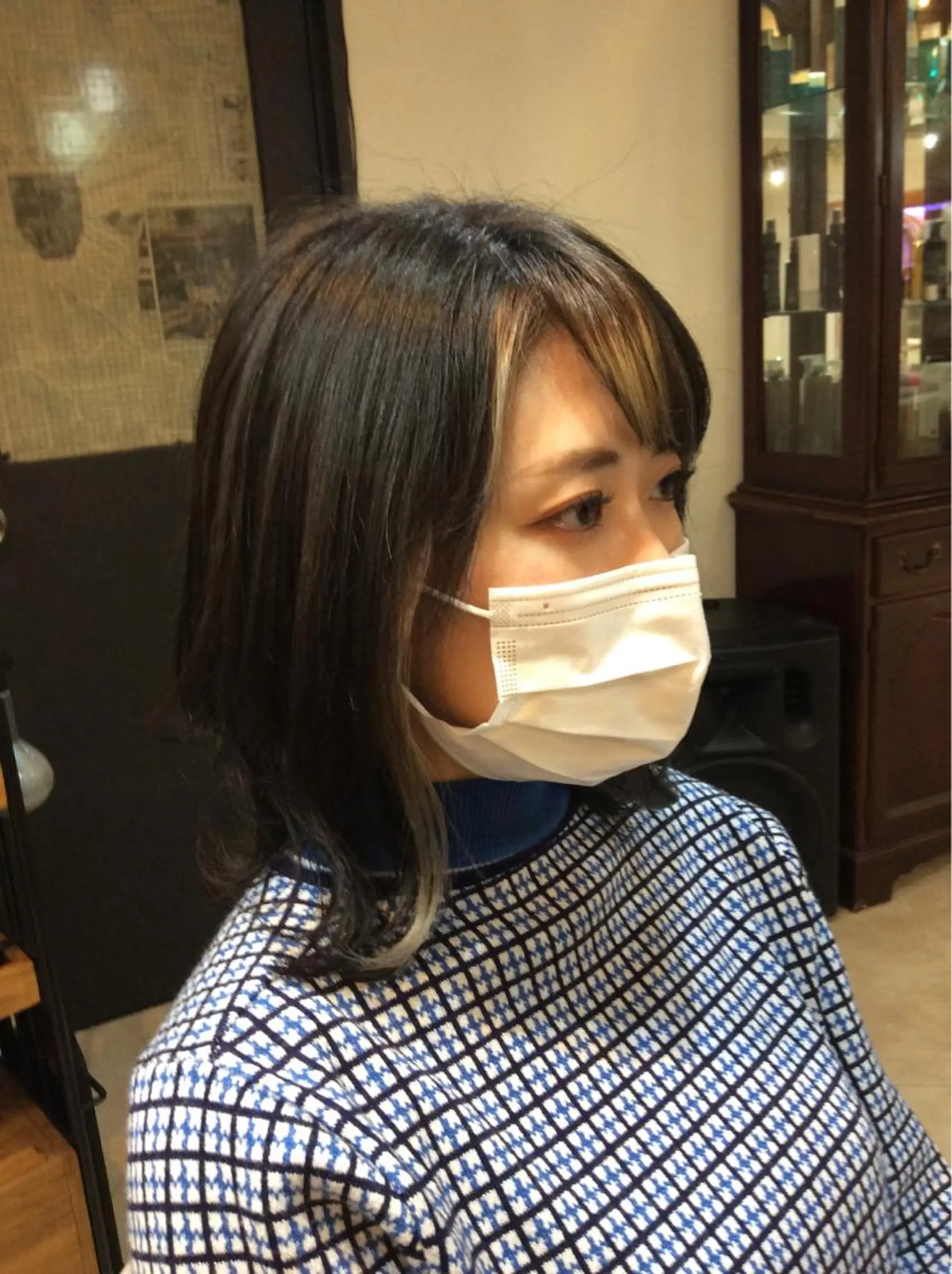 ミディアム カラー ベージュカラー 黒髪 ブルーカラー ブルーブラック ハイライトカラー 🌱工藤たいかい Lost  Cityのヘアスタイル