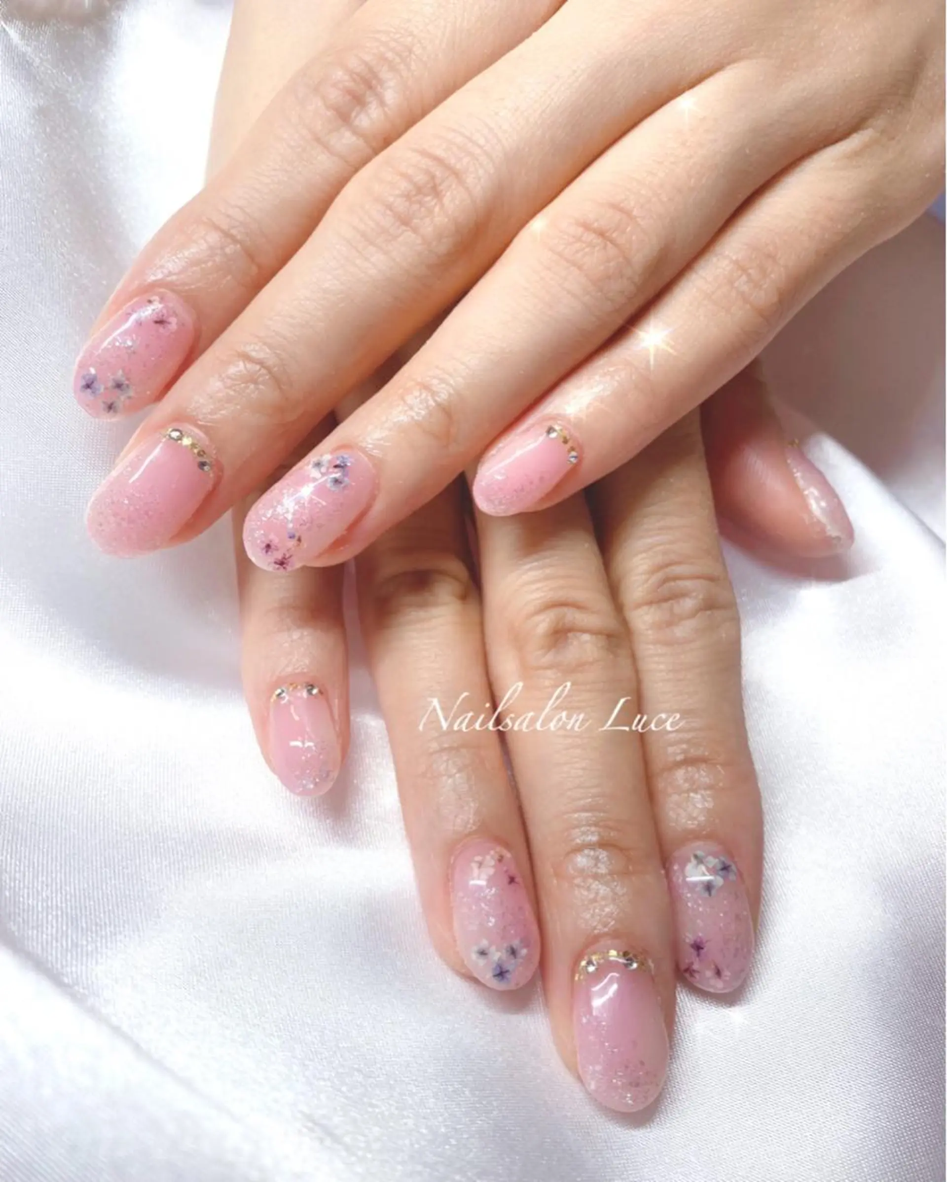 ネイル ジェルネイル ワンカラーネイル 春ネイル まつ毛、ネイル& 脱毛サロン　Lのマツエク・マツパデザイン