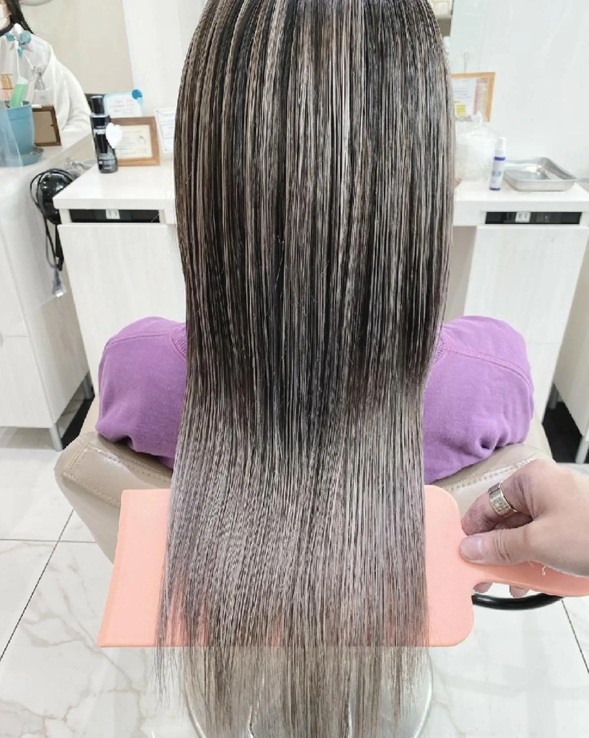 ロング カラー 髪質改善 カット ヘアカラー トリートメント ＡＳＨ大宮/ブリーチ 髪質改善/カラーのヘアスタイル