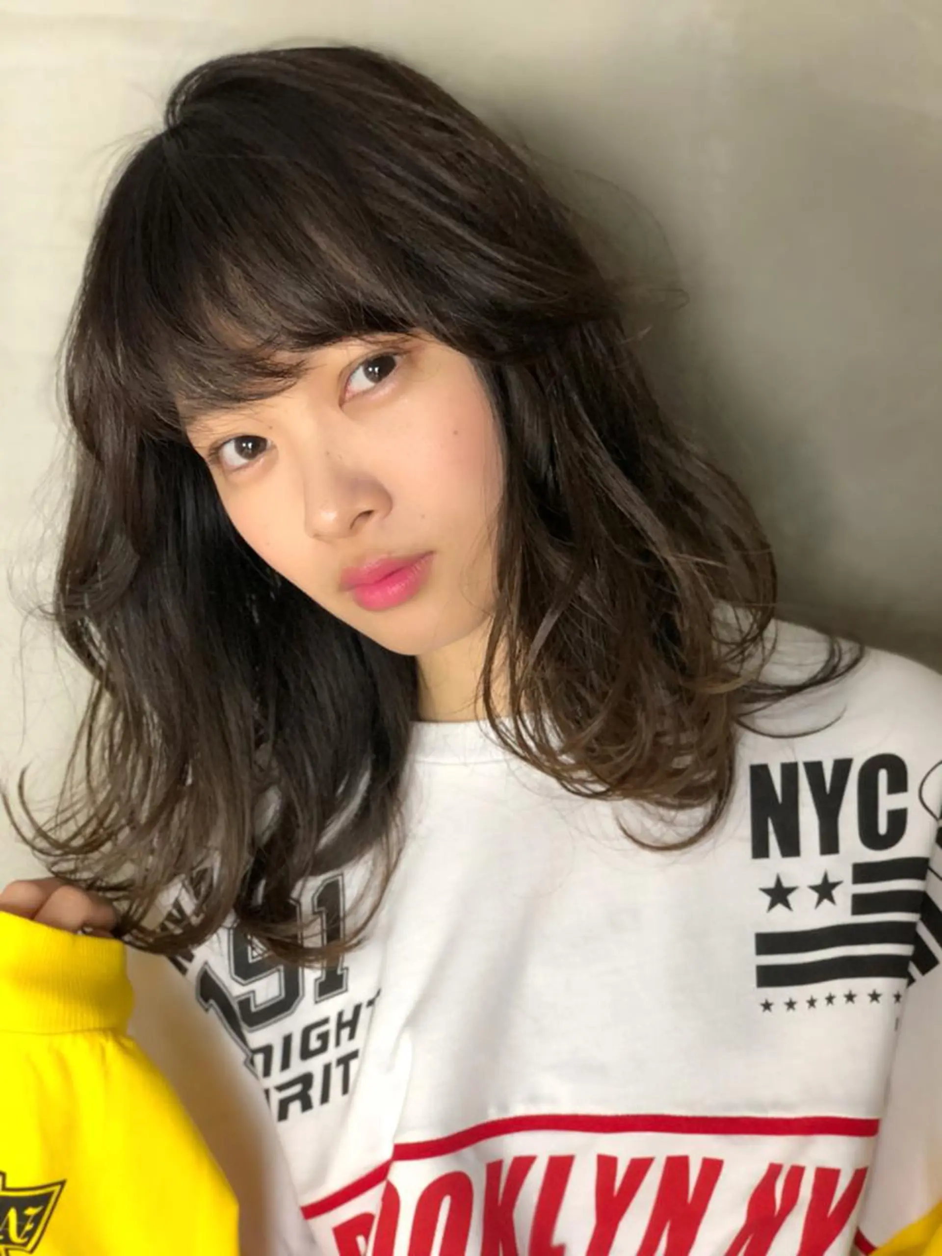 セミロング カット パーマ トリートメント ＦＵＮＩＣ ファニックのヘアスタイル