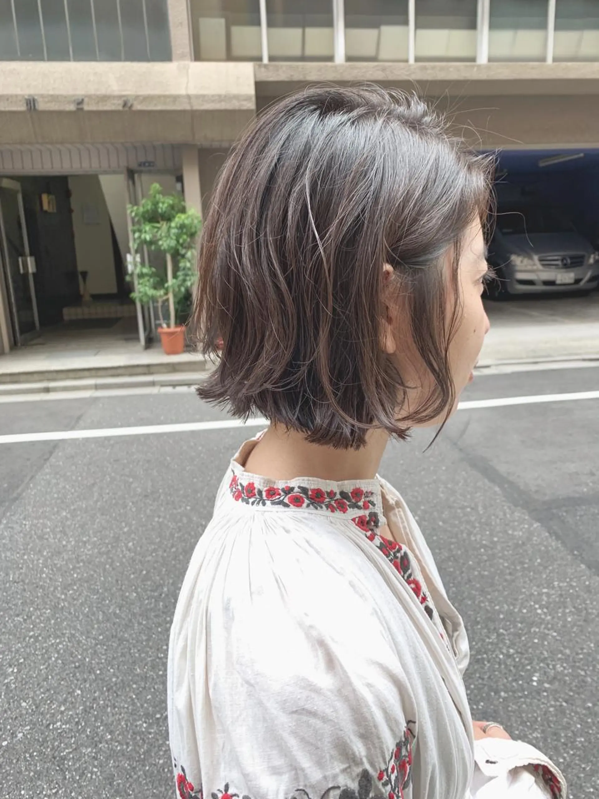 ショート カラー 切りっぱなしボブ ボブ tender hair salonのヘアスタイル