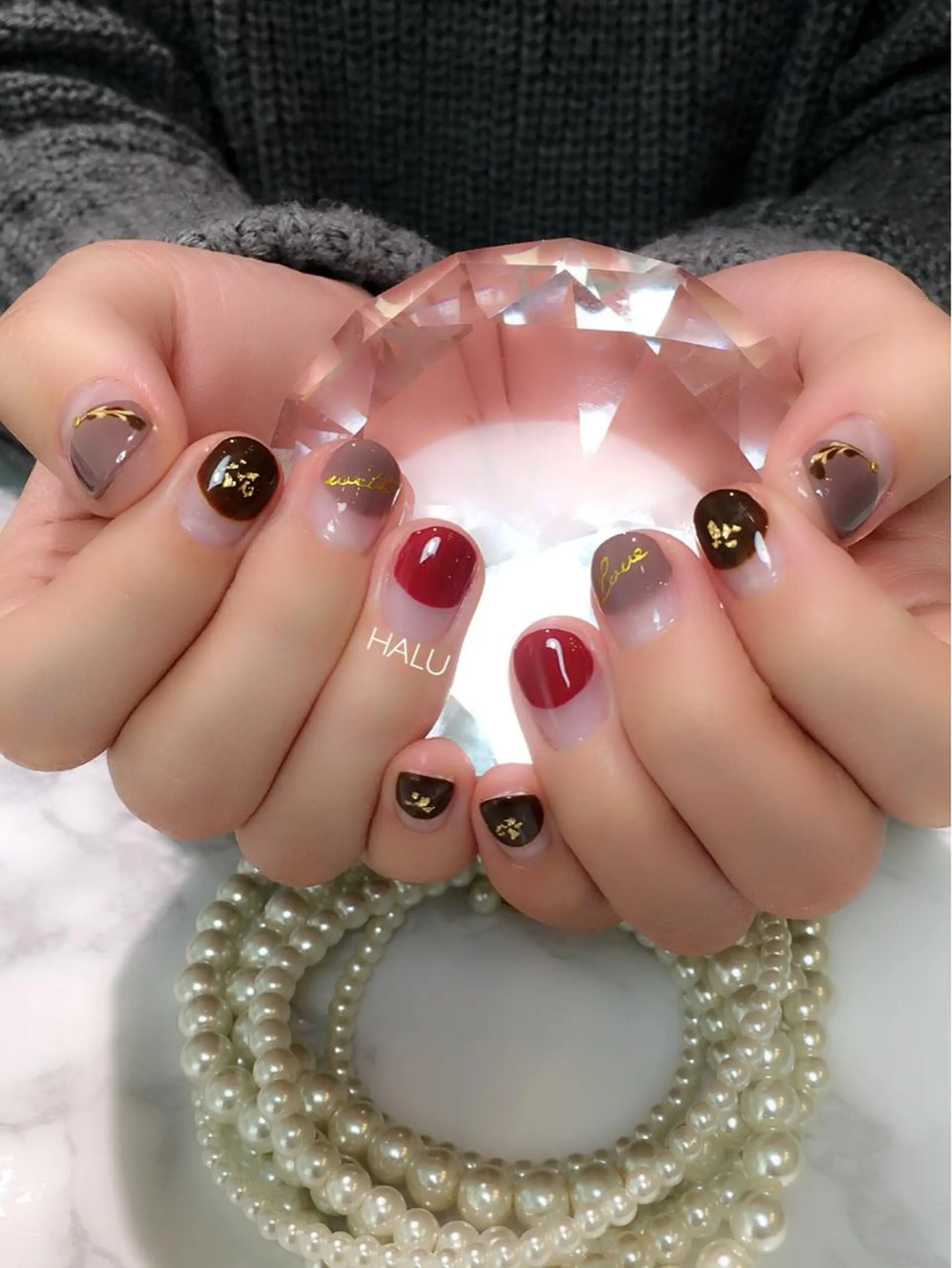 ネイル 赤色 バレンタイン HALU ハルのネイルデザイン