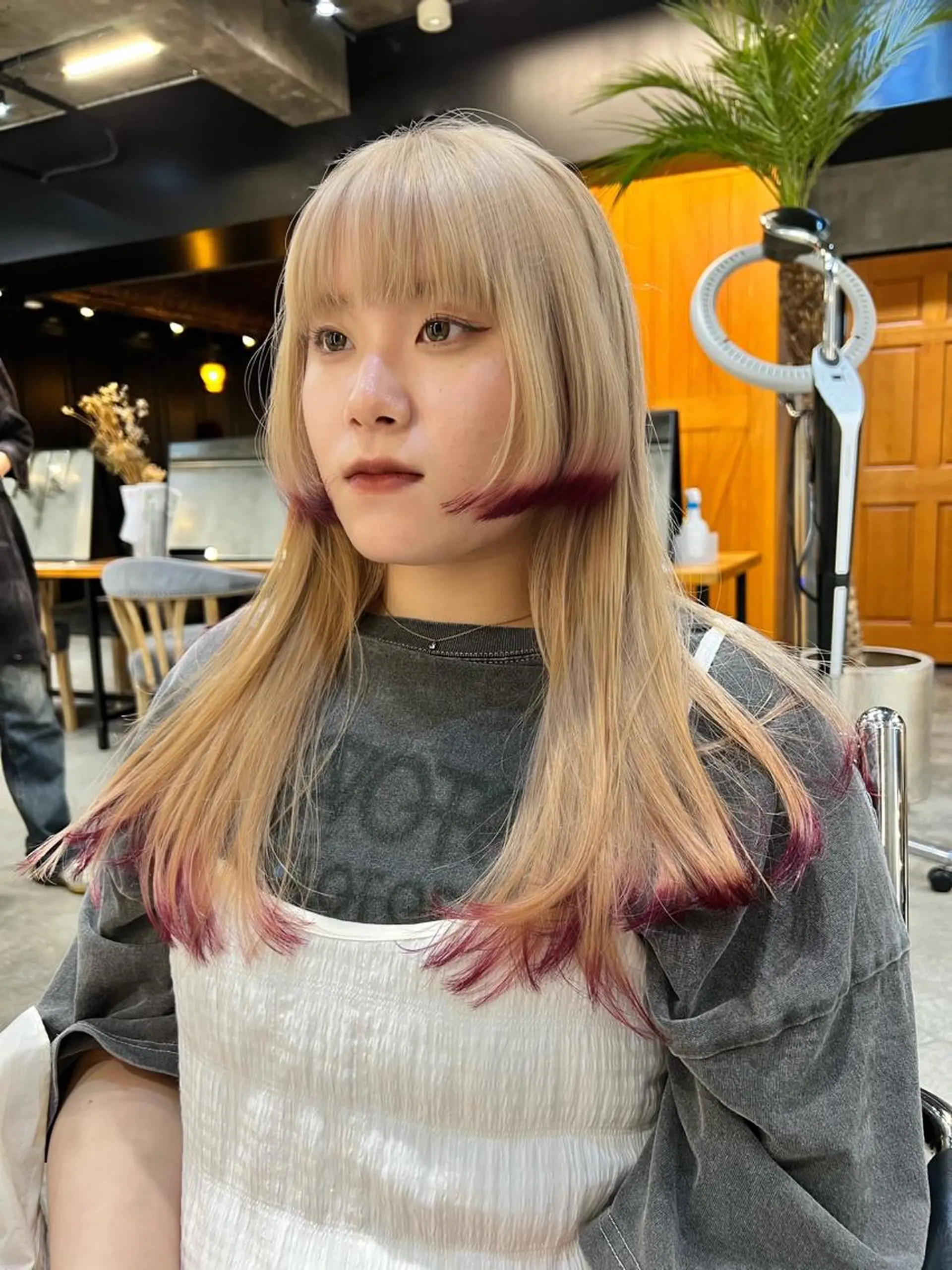 ロング カラー カット ヘアカラー 圧倒的デザイン力 店長🎨RENAのヘアスタイル
