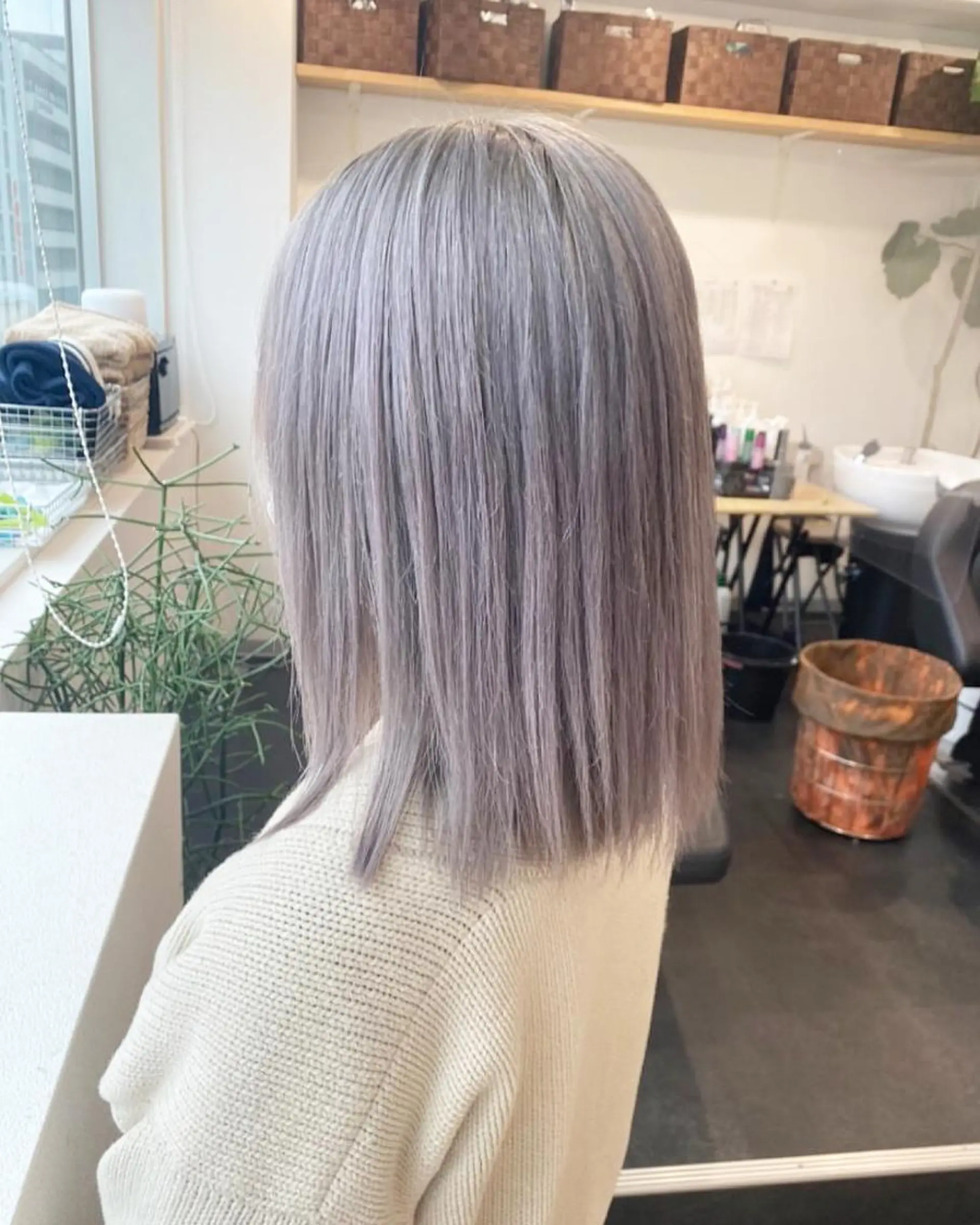 ミディアム カラー ベージュカラー ピンクカラー ピンクベージュ ホワイトピンク ホワイトピンクベージュ RU RIのヘアスタイル