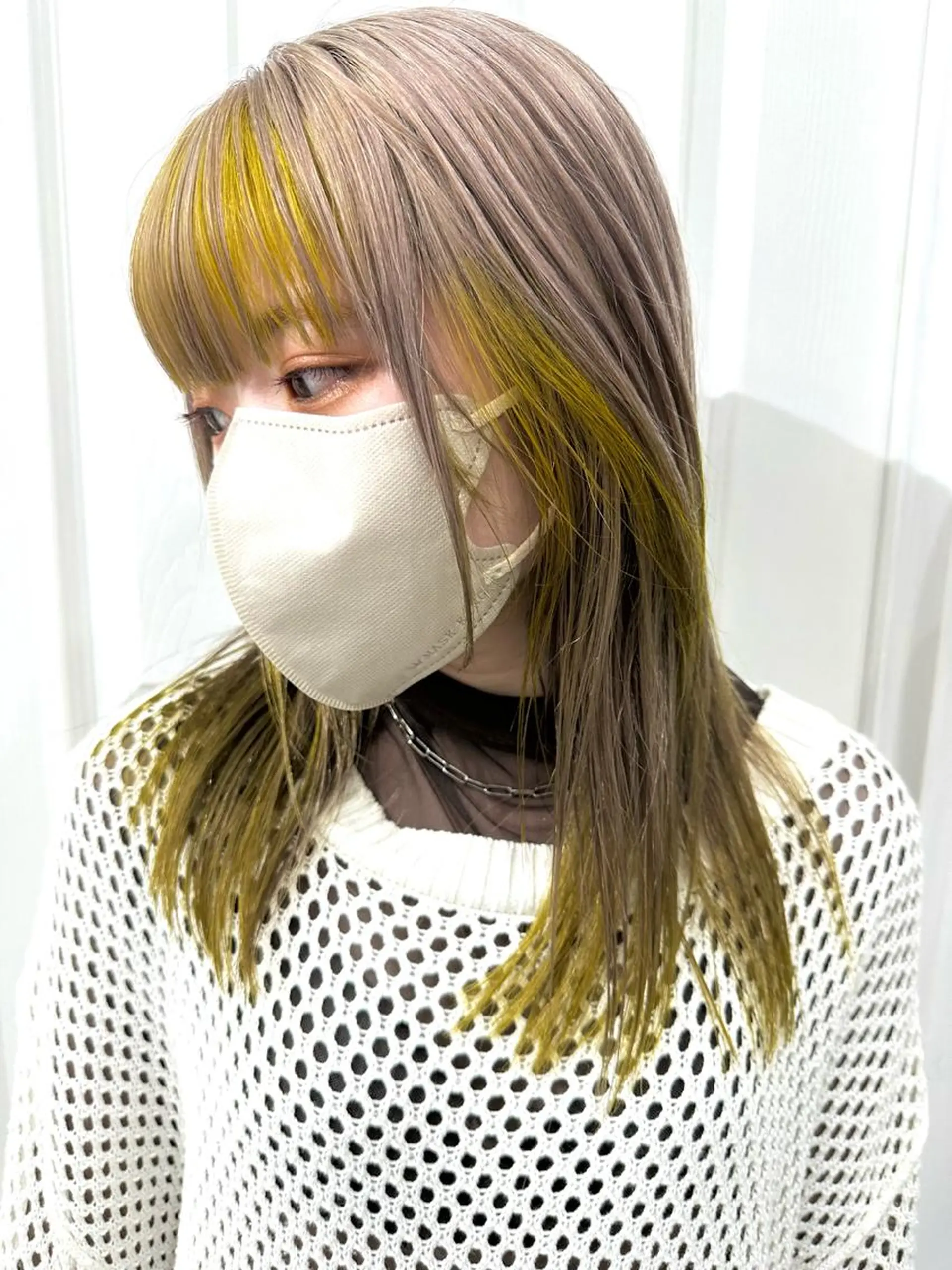 ミディアム カラー ヘアアレンジ デザインカラー ヘアカラー トリートメント ヘッドスパ ヘアセット kai .のヘアスタイル