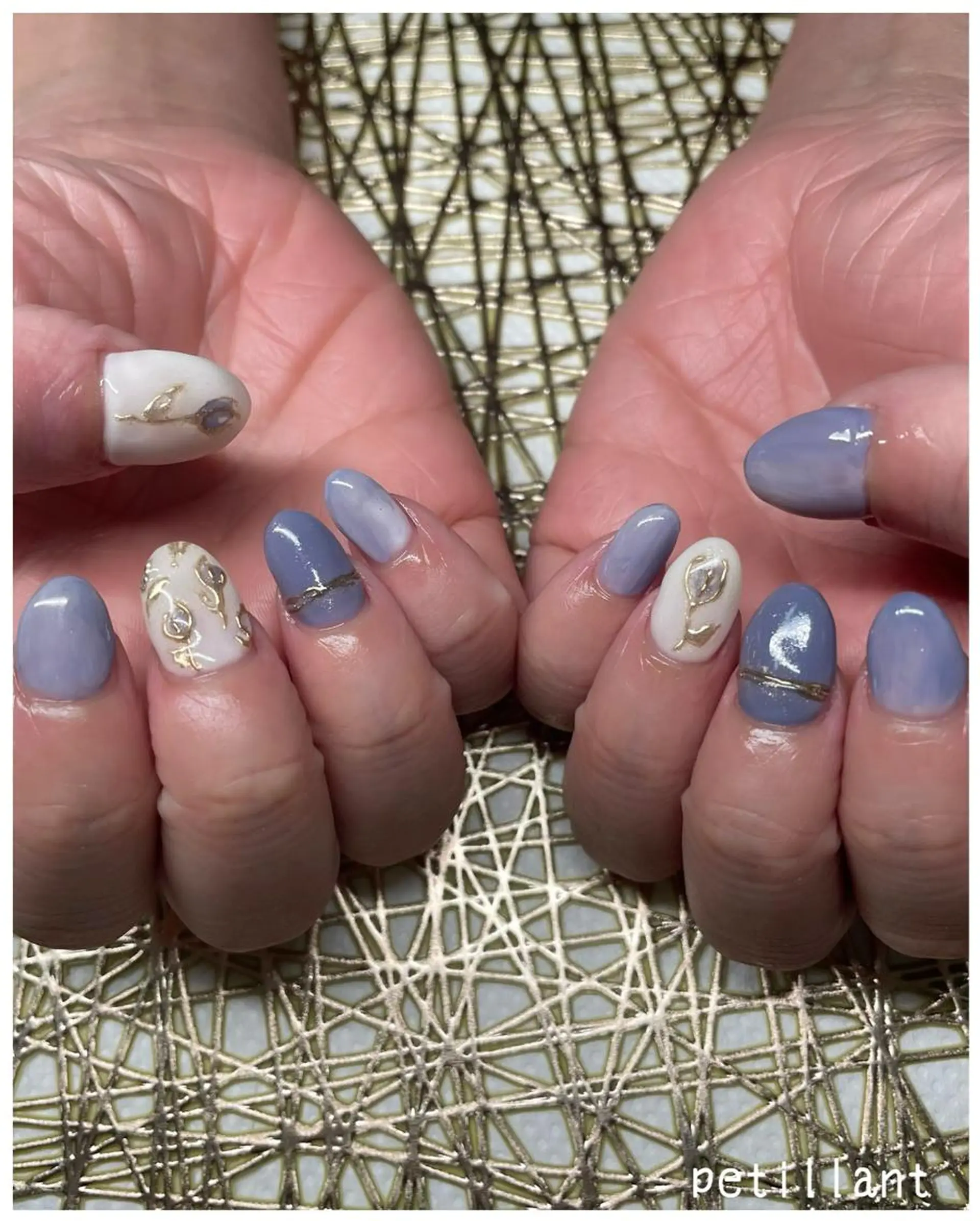 ネイル アートネイル 持ち込み 春ネイル nail salon petillantのネイルデザイン