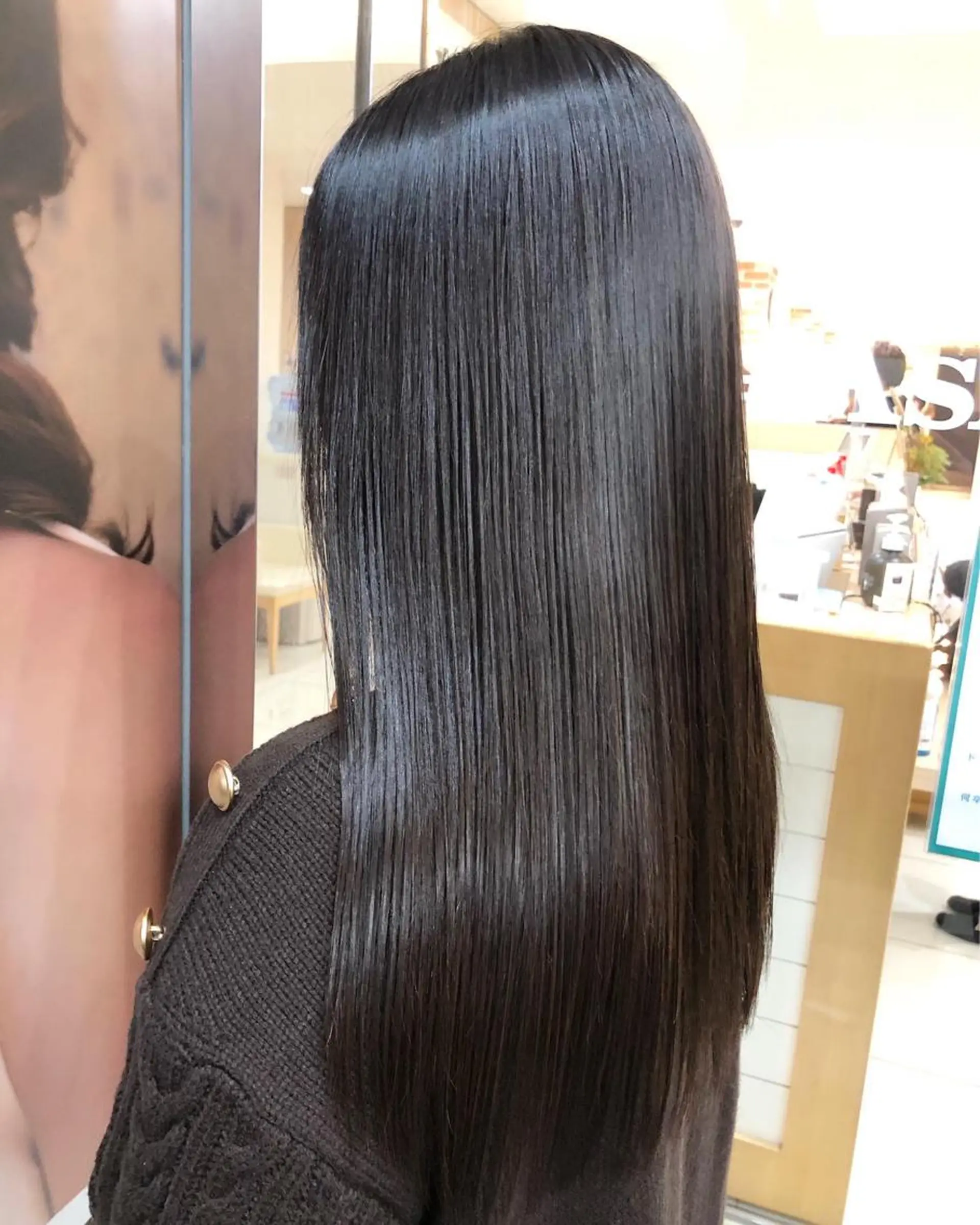 ロング パーマ くせ毛 縮毛矯正 酸性ストレート ストレートパーマ 丸みショートボブ/ タッセルボブ 吉野のヘアスタイル