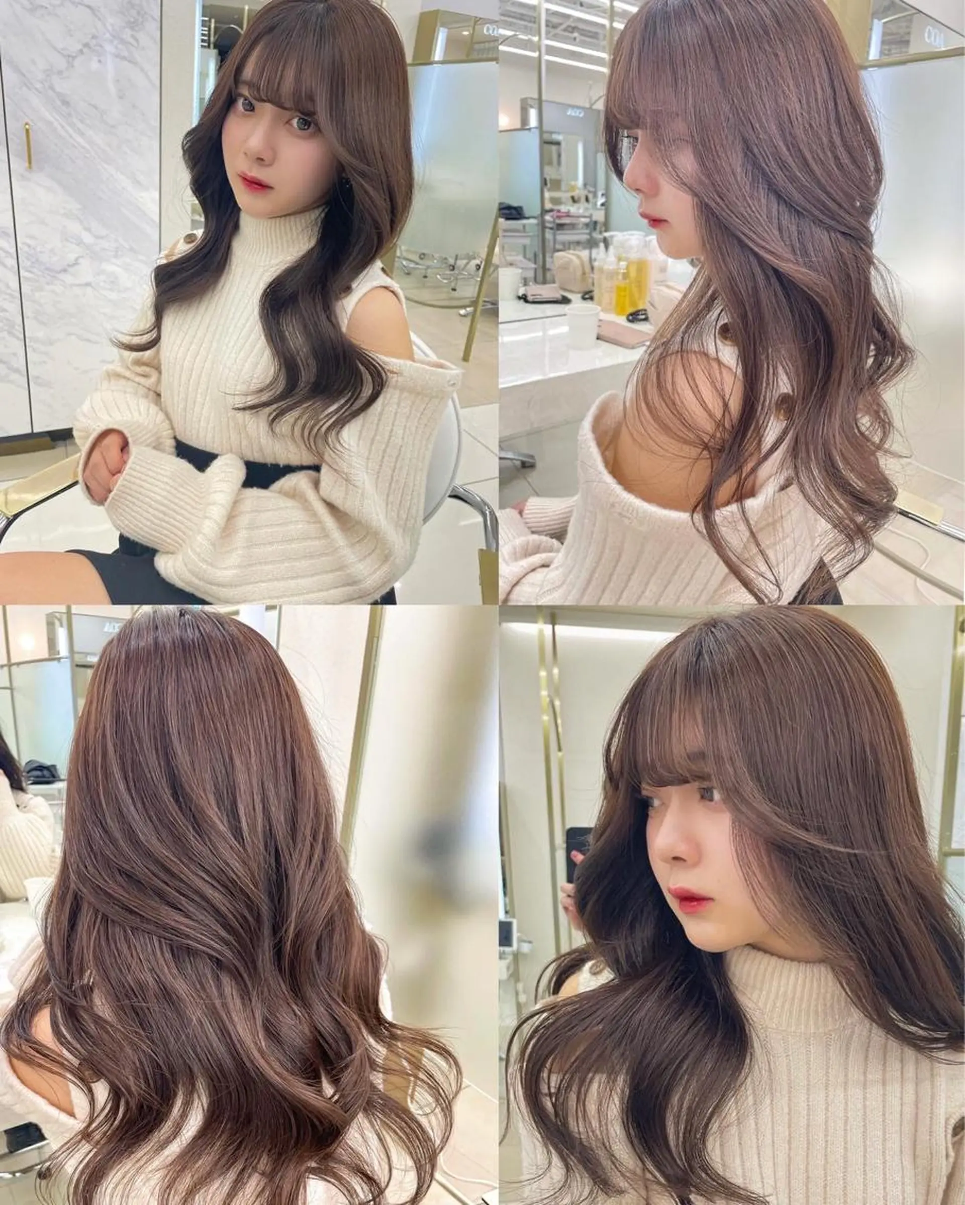 ロング カラー ベージュカラー ヘアカラー トリートメント COA GINZA 空也/前髪/顔まわりのヘアスタイル