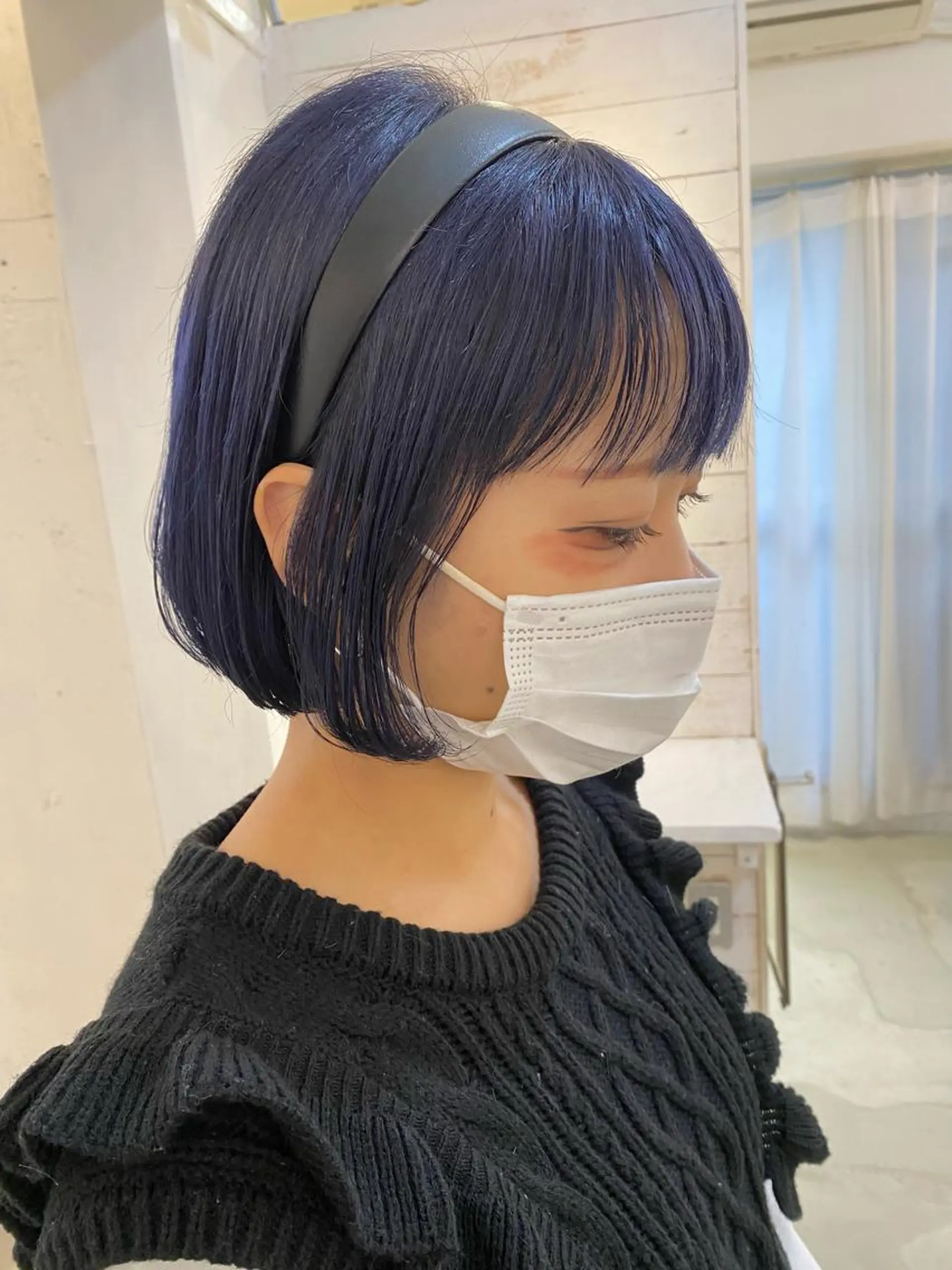 ショート カラー ブリーチ ブルーカラー ラベンダーカラー ボブ ブリーチなしカラー ダブルカラーエクステのヘアスタイル