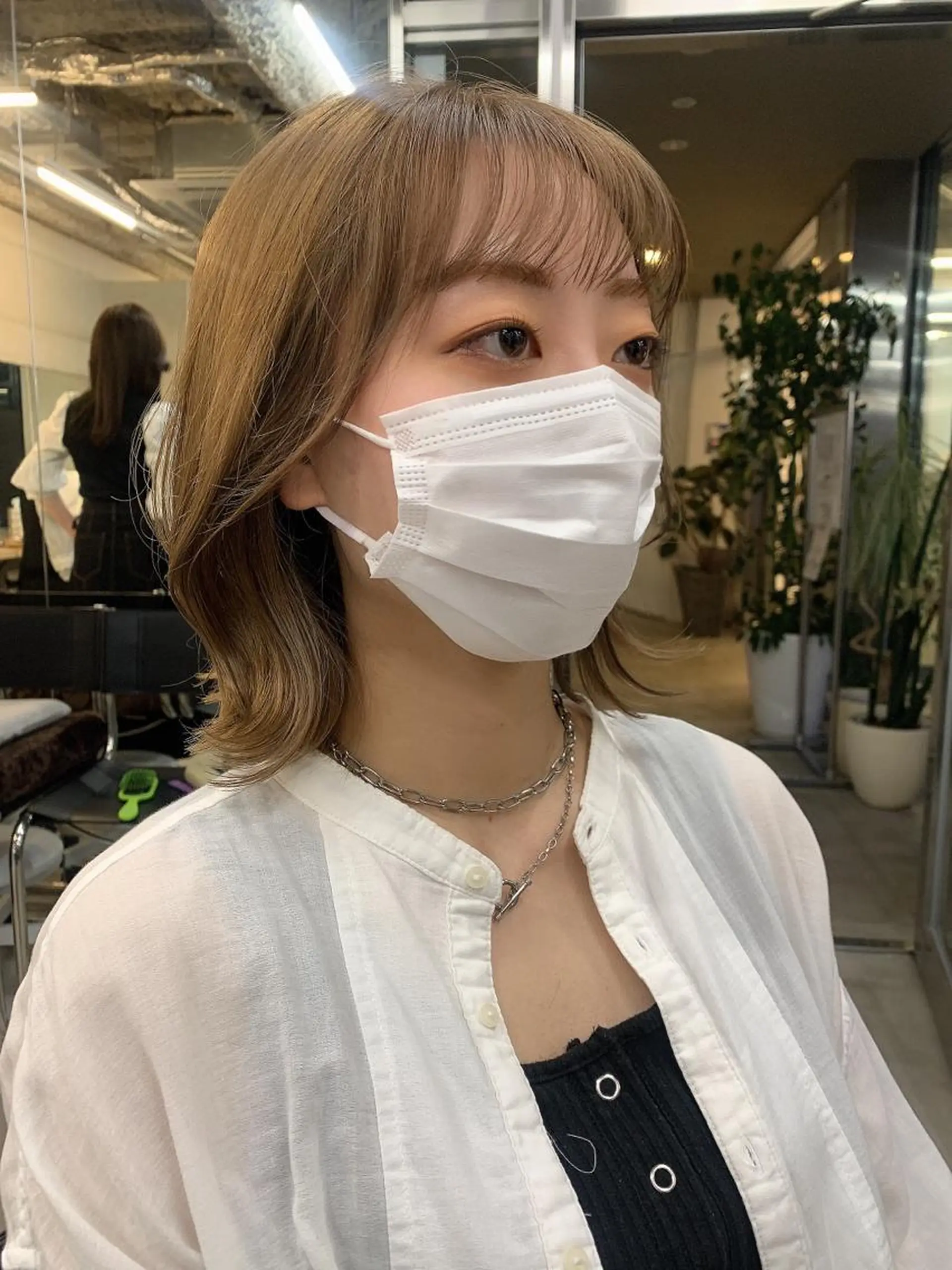 ミディアム 透明感/オリーブ/ グレージュ/YUKAのヘアスタイル